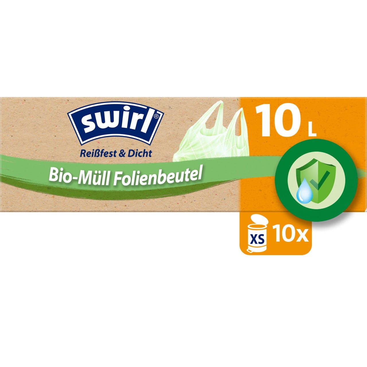 Swirl Müllbeutel Swirl® 10 l Bio-Müll Folienbeutel mit Tragegriff