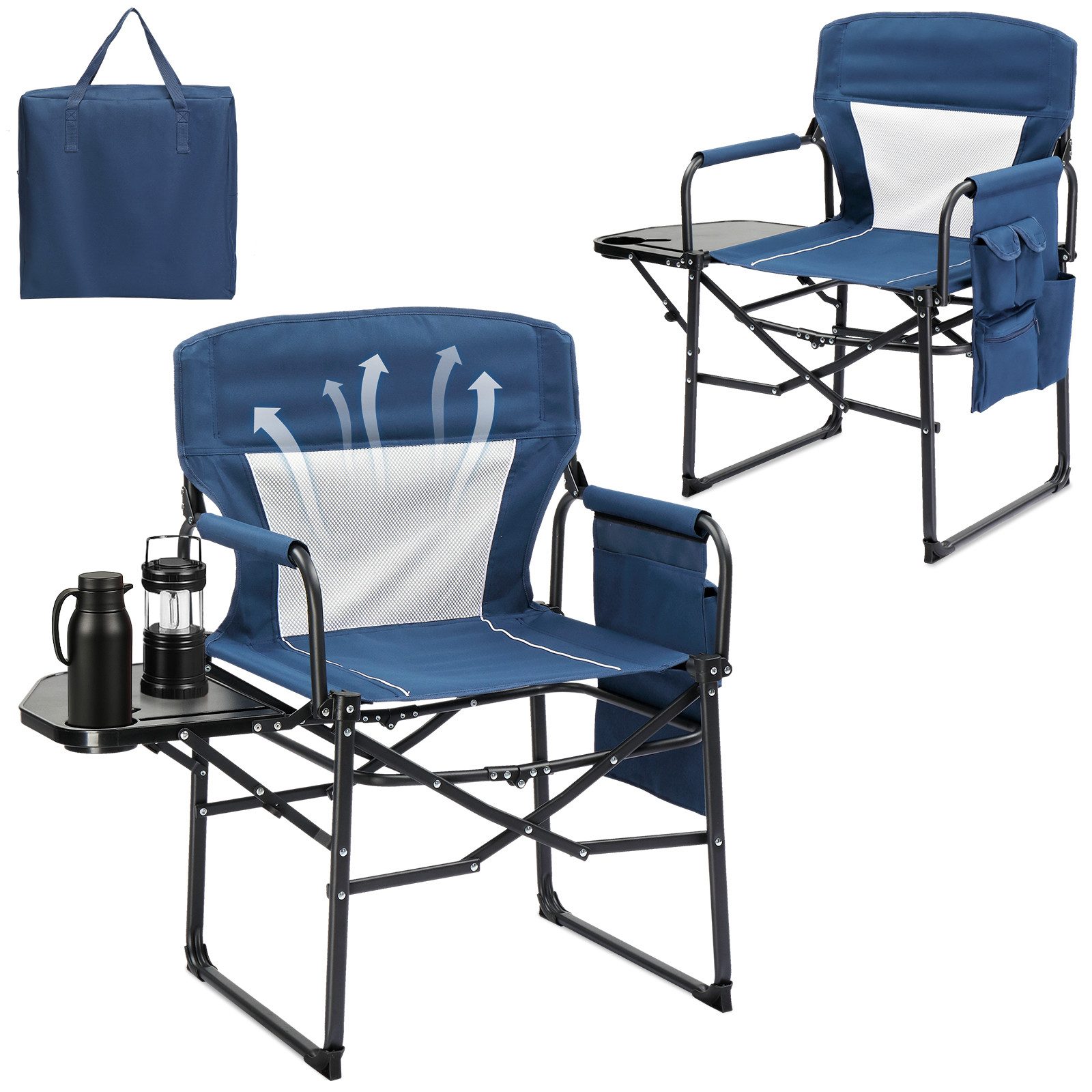 VINGLI Campingstuhl faltbar – Strandstuhl, Klappstuhl leicht mit Getränkeha günstig online kaufen