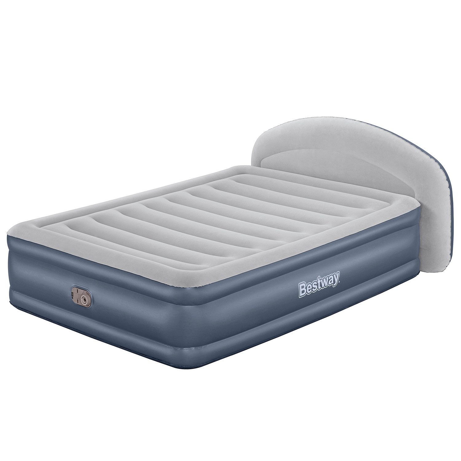 Bestway Luftbett TriTech® LoungeLux™ 229 x 152 x 84 cm, (Packung, 1-tlg., Inkl. integrierter Elektropumpe & Kopfteil), Ideal für den Innengebrauch