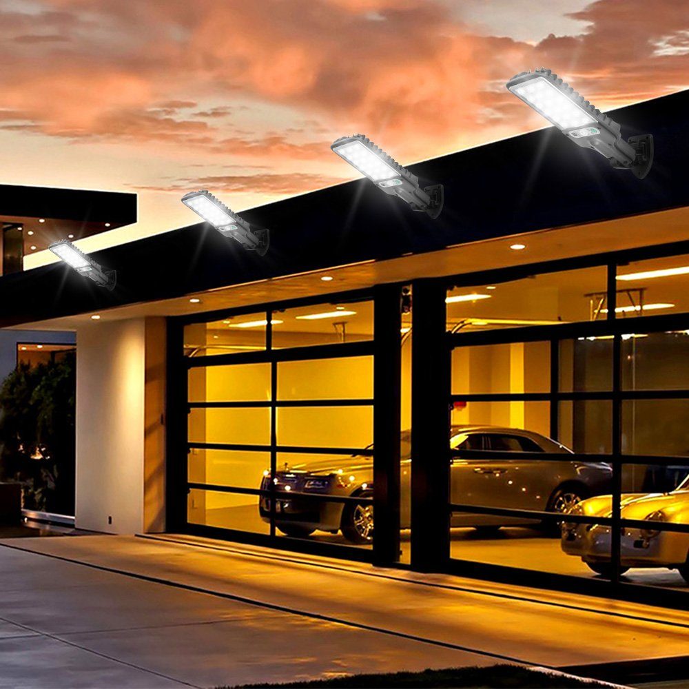 Rosnek LED Außen-Wandleuchte Solar, Wasserdichter, Bewegungssensor, für Patio Garten, 2.5W+30LED, Tageslichtweiß, Solar Path Straßenlampe