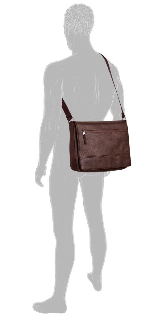 camel active Messenger Bag Traces, aus Lederimitat, funktional mit vielen Fächern & hochwertigem Gurtband