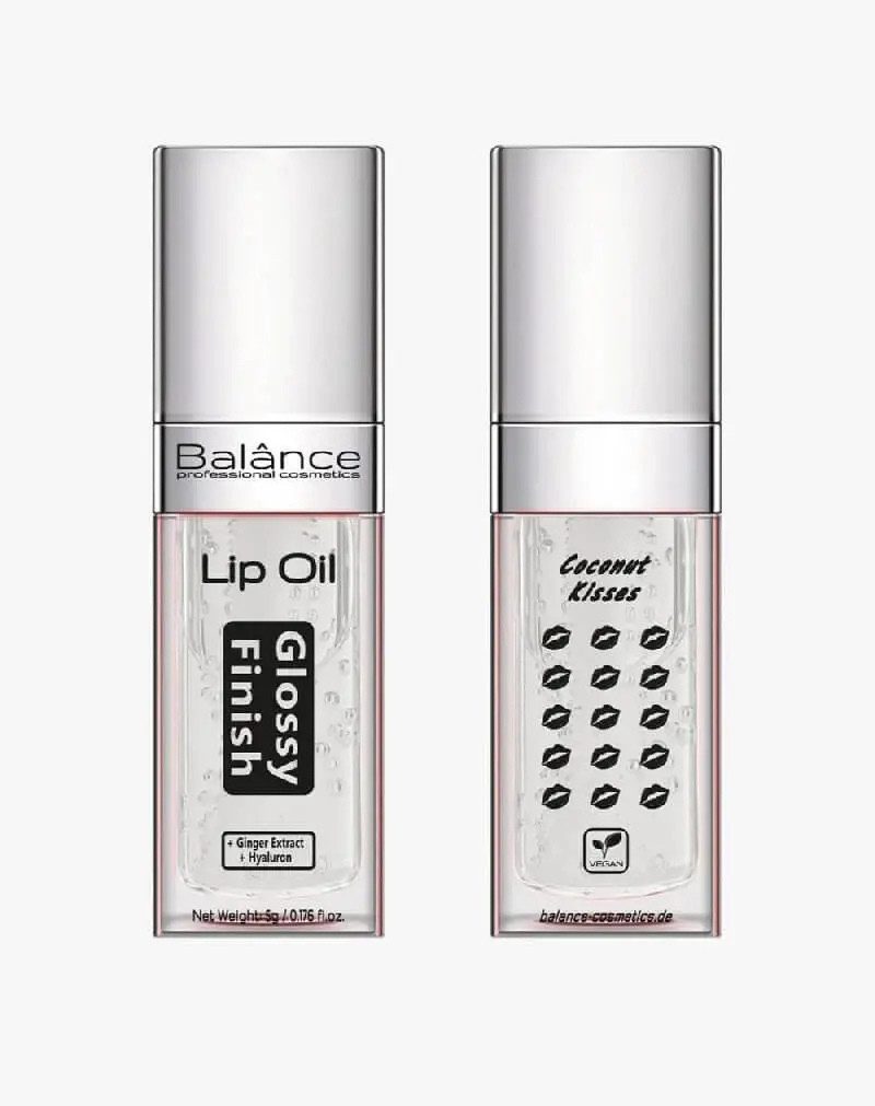 Balânce cosmetics Lippenöl Lip Oil, Lipgloss,Lippenbalsam, 5 Sorten & Farbtöne, pflegendes Lippenöl,hochwertiges Lipoil mit Hyaluron