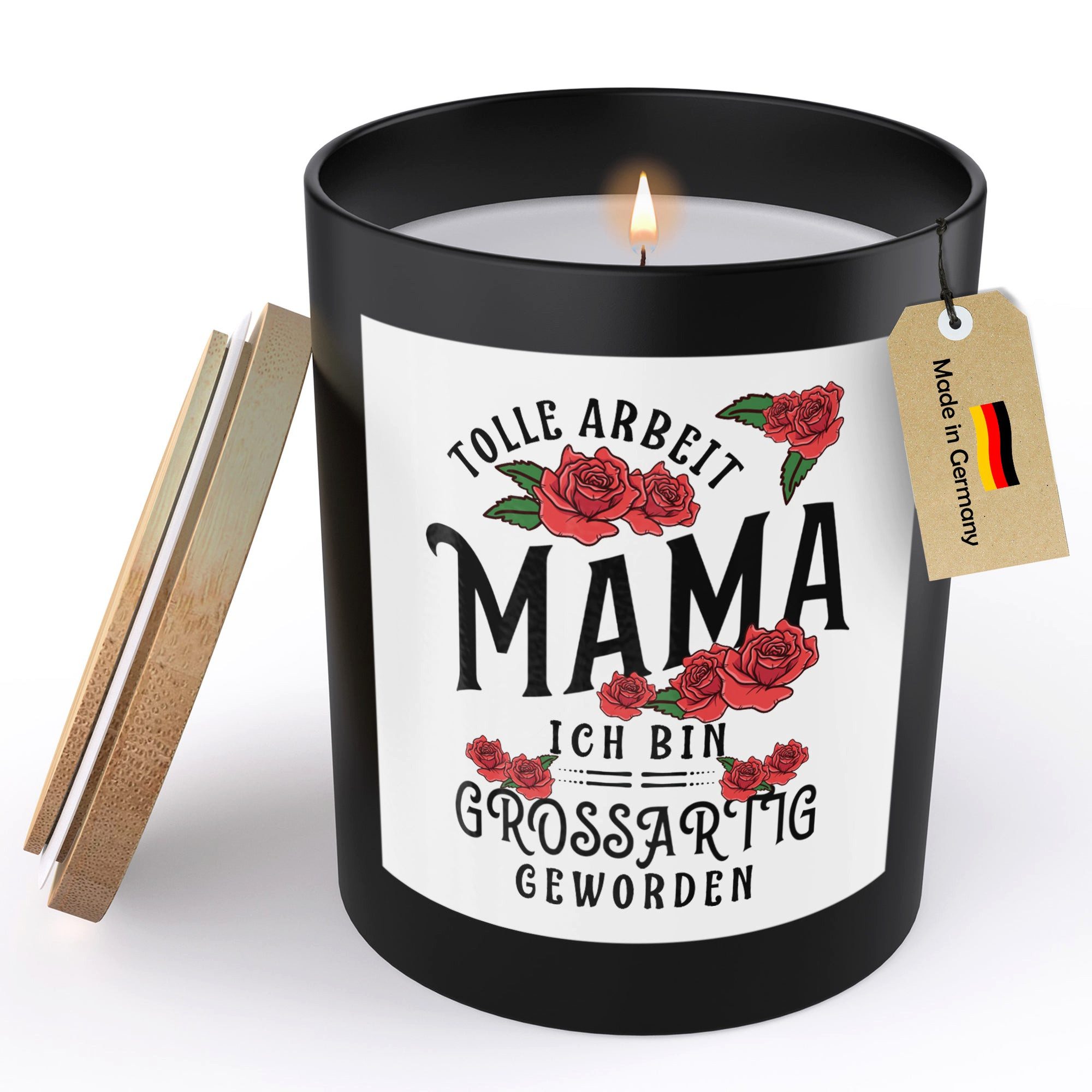 22Feels Duftkerze Deko Mama Geschenk Mutter Muttertag Geburtstag Weihnachten Frauen, MADE IN GERMANY, Europäisches Sojawachs, Handgegossen