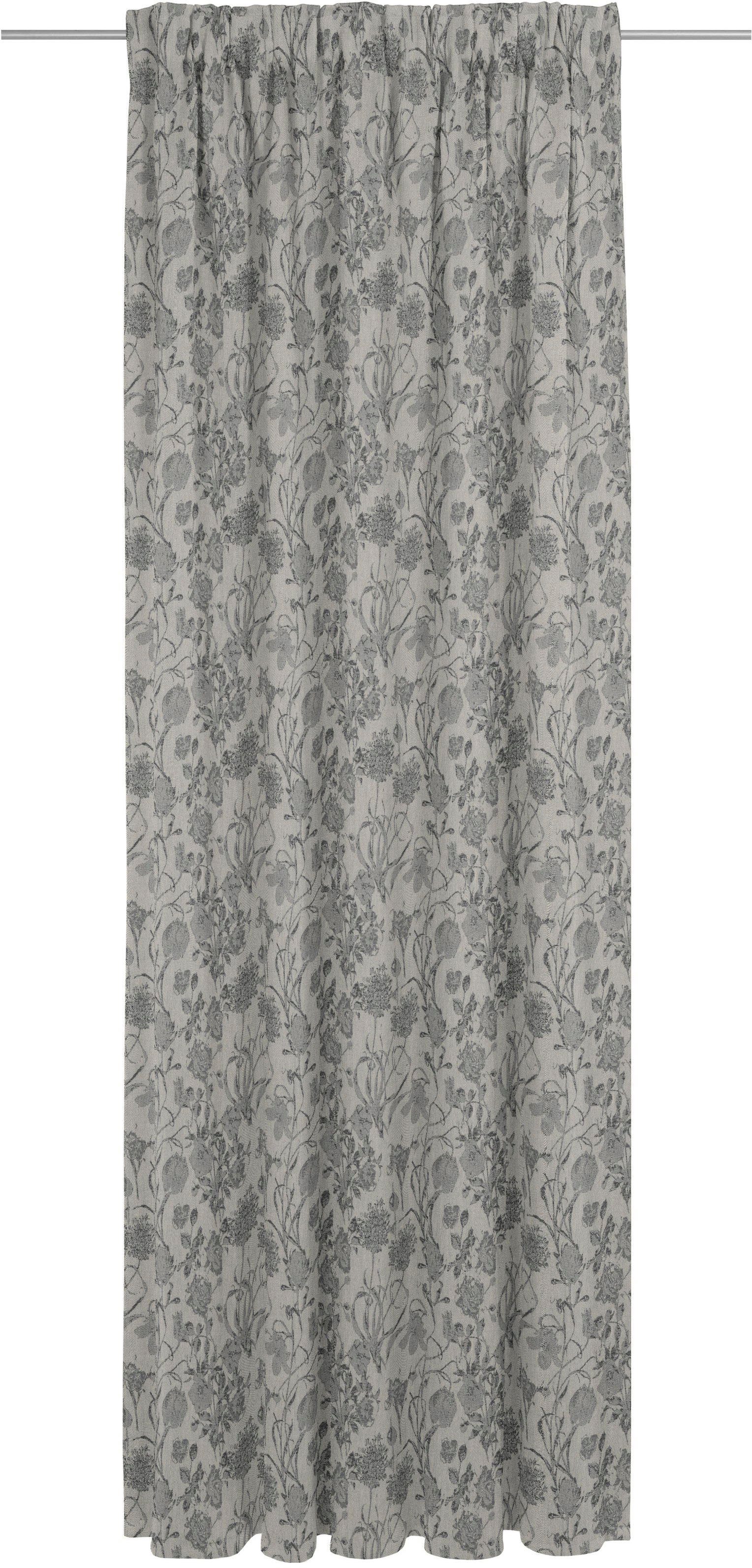 Vorhang Flower St), Jacquard, Cuvée Multifunktionsband Bio-Baumwolle light, schwarz/beige aus Adam, nachhaltig (1 blickdicht