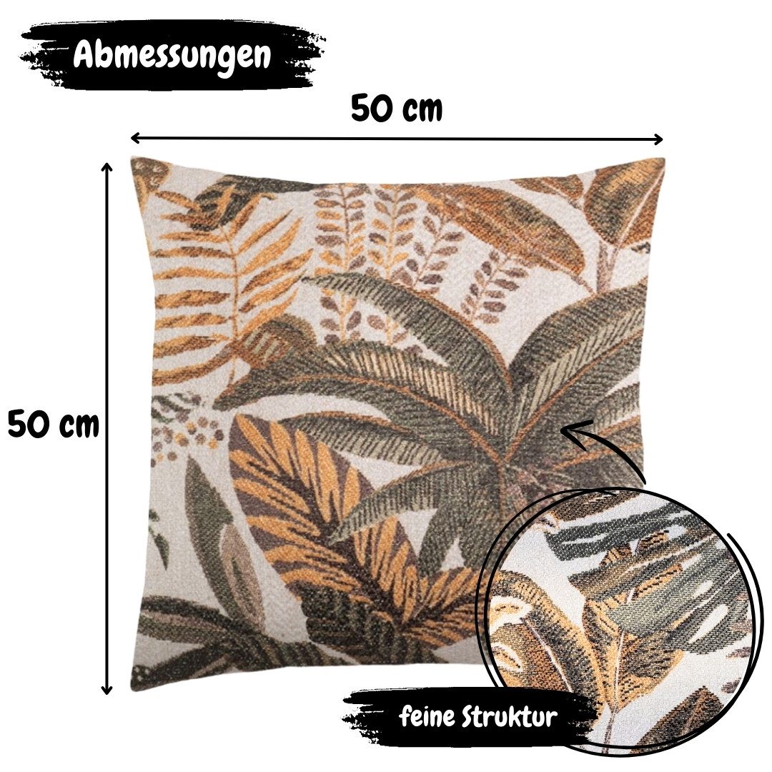 REALLaxx Dekokissen Kalen Veneria, Sofakissen, 40 x 60 oder 50 x 50 cm, Kissenbezug mit Füllung, Dschungel