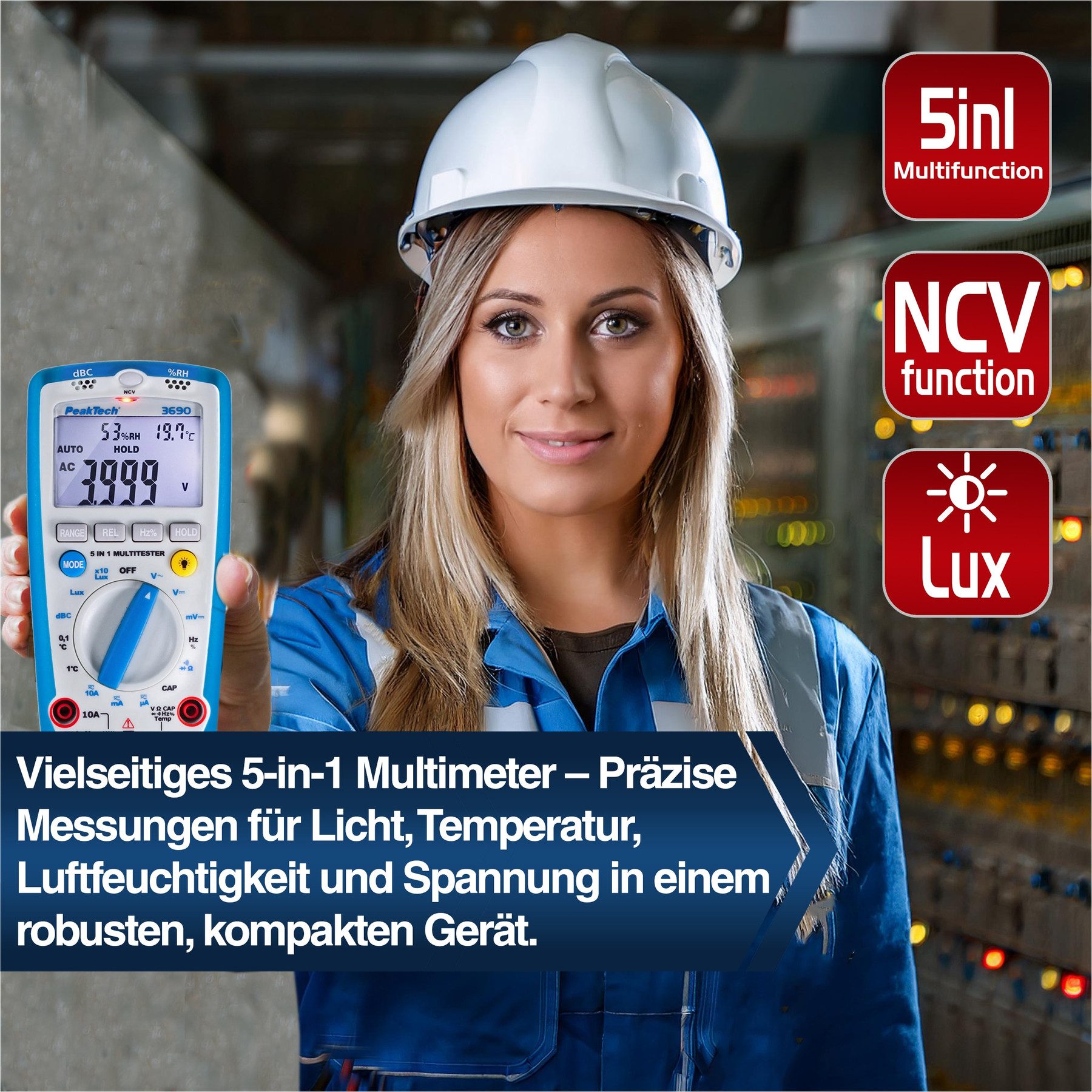 PeakTech Multimeter PEAKTECH Multimeter, P 3690, mit Umweltmessungen