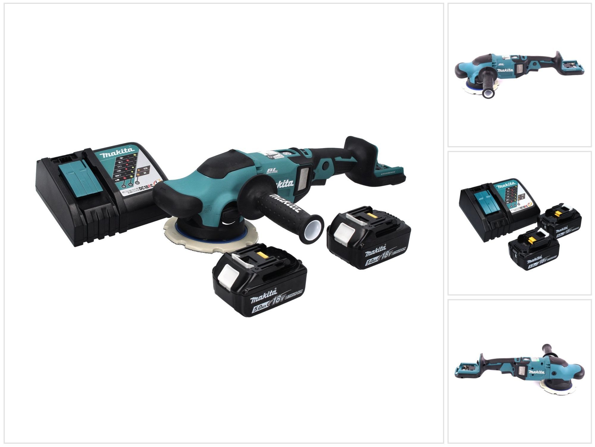 Makita Akku-Poliermaschine DPO 600 RT Akku Exzenterpolierer 18 V 150 mm XPT Brushless