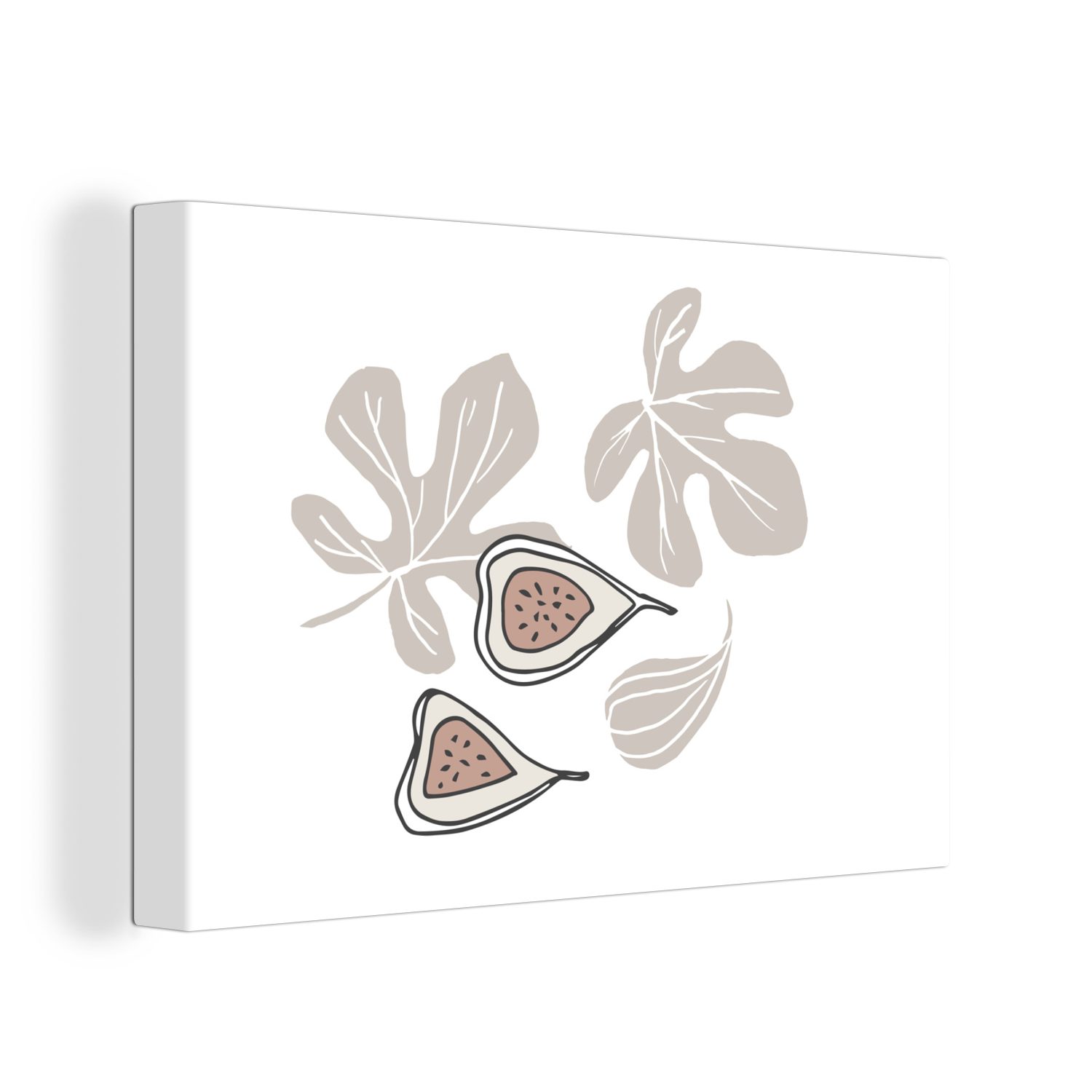 OneMillionCanvasses® Leinwandbild Sommer - Feige - Braun - Weiß, (1 St), Wandbild Leinwandbilder, Aufhängefertig, Wanddeko, 30x20 cm