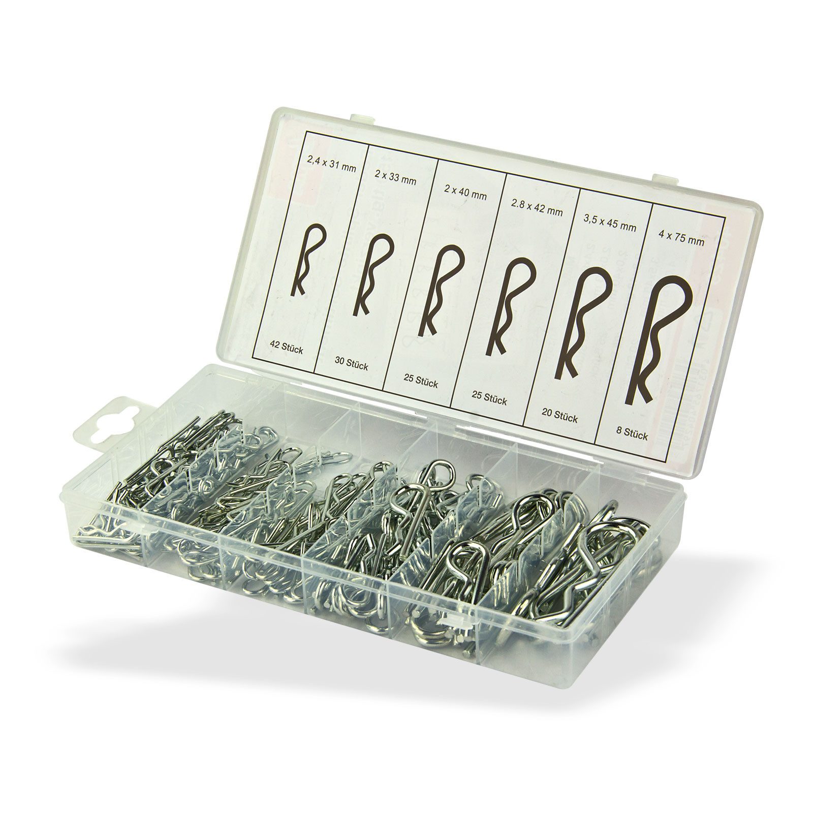 Federsplint Feder- Splinte- Sortiment 150 tlg. verzinkt