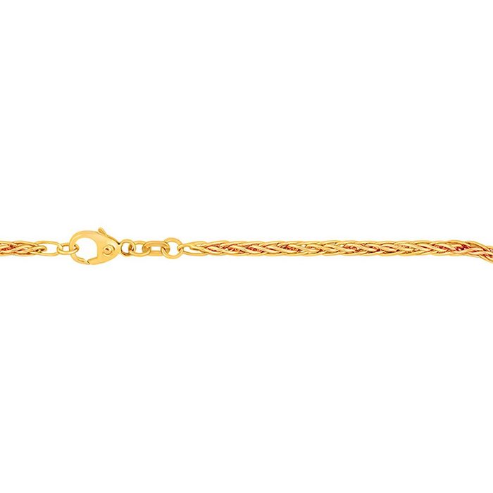 HOPLO Goldarmband 2 1 mm 19 cm 585 - 14 Karat Gold Armkette Zopfkette massiv Gold hochwertige Goldkette 2 8 g