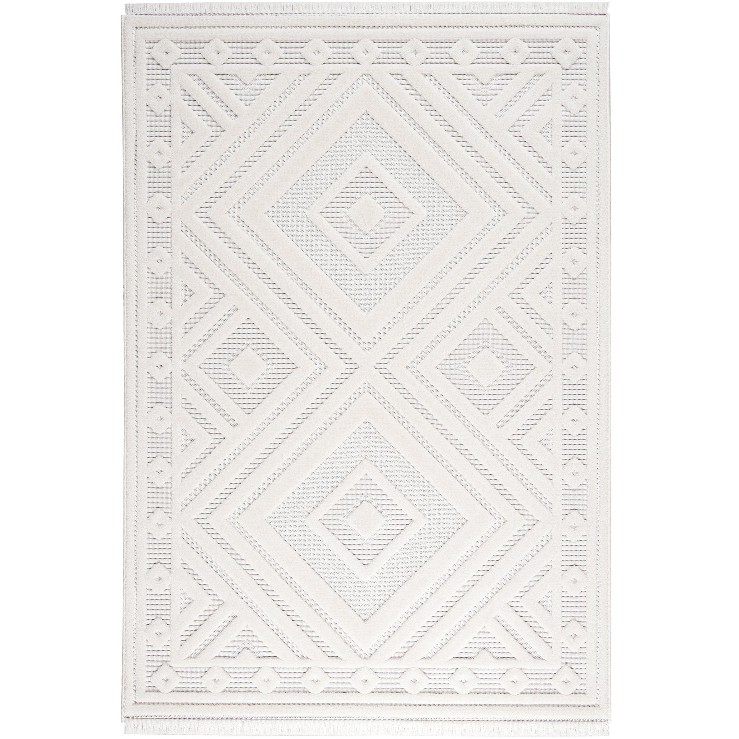 Designteppich Teppich OSLO - Zen - Boho Eleganz in Creme, Sehrazat,  rechteckig, Höhe: 10 mm