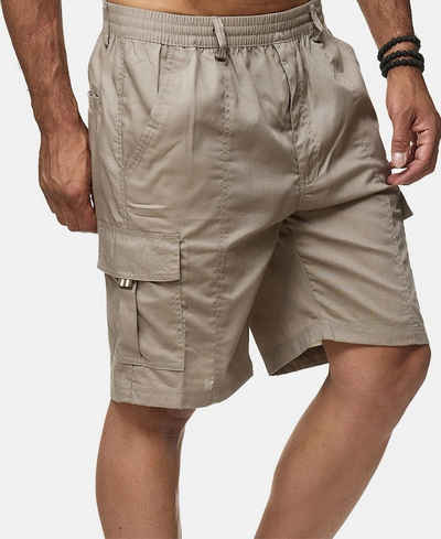 Egomaxx Cargoshorts Cargo Shorts Kurze Hose Schlupfhose Leichter Stoff (1-tlg) 2808 in Beige