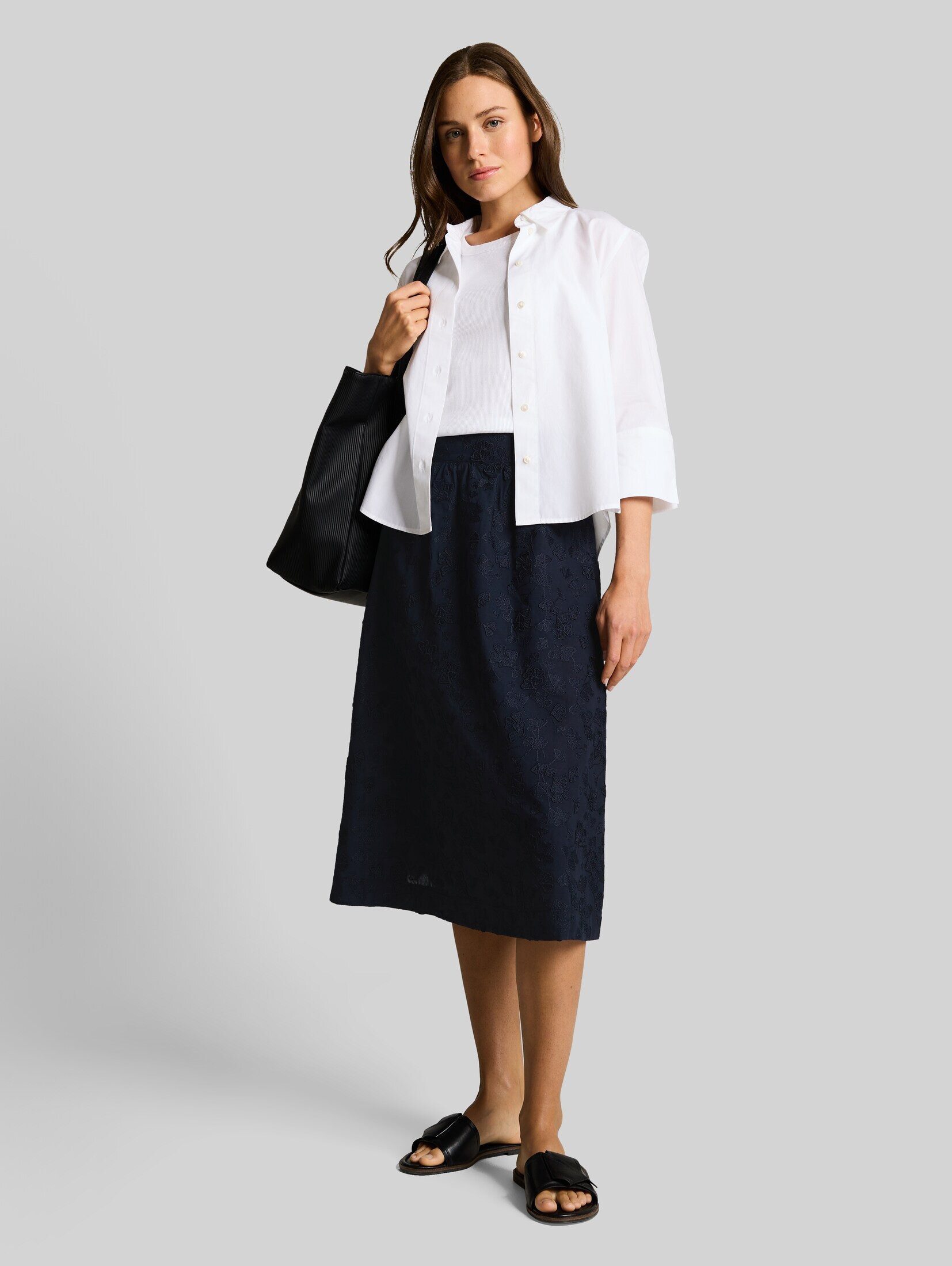 TOM TAILOR Sommerrock Röcke High Waist Midi-Rock mit Stickerei