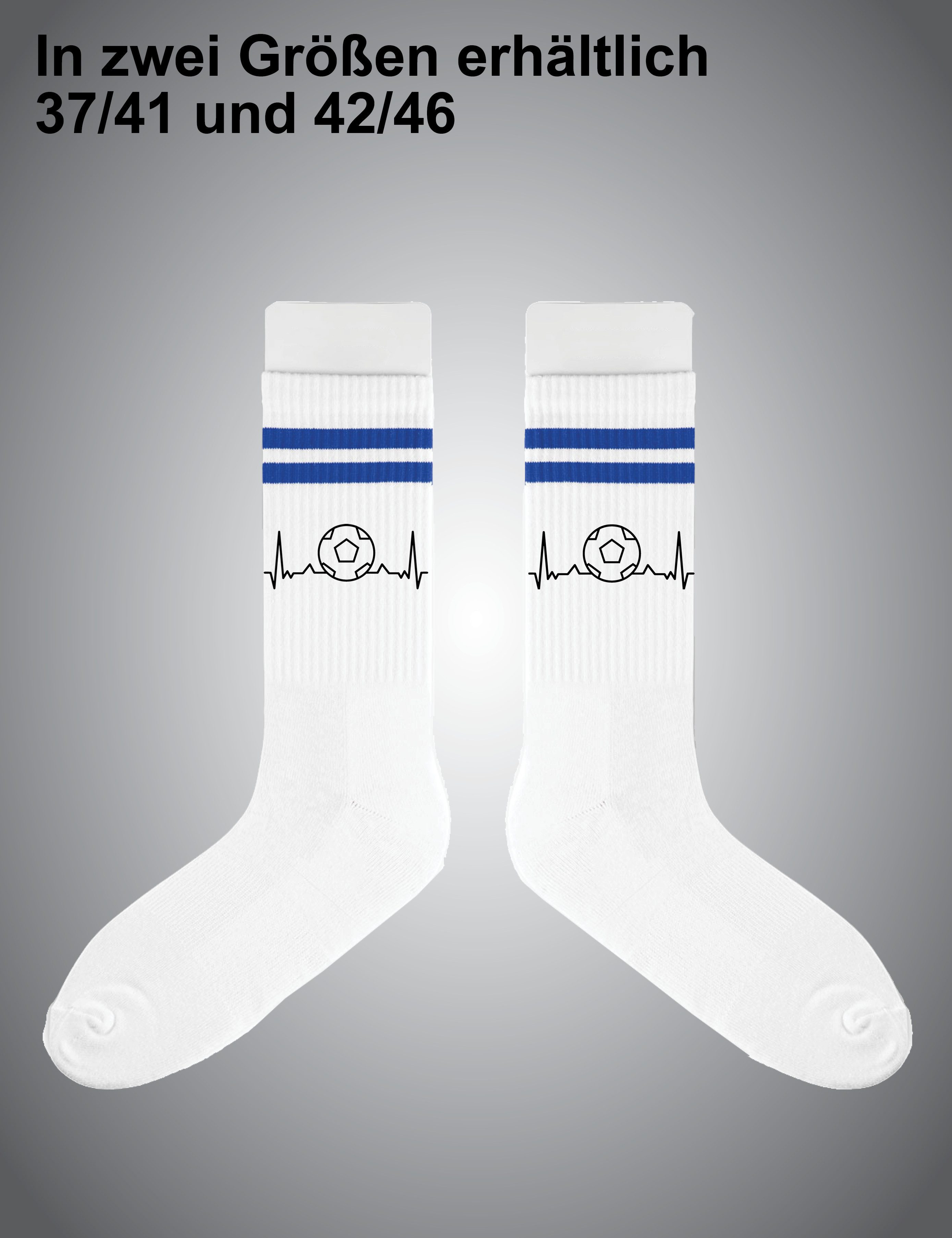 Youth Designz Tennissocken Unisex Socken "Heartbeat Fußball" Aufdruck lustig Geschenk Statement mit verstärkter Verse und Zehenbereich