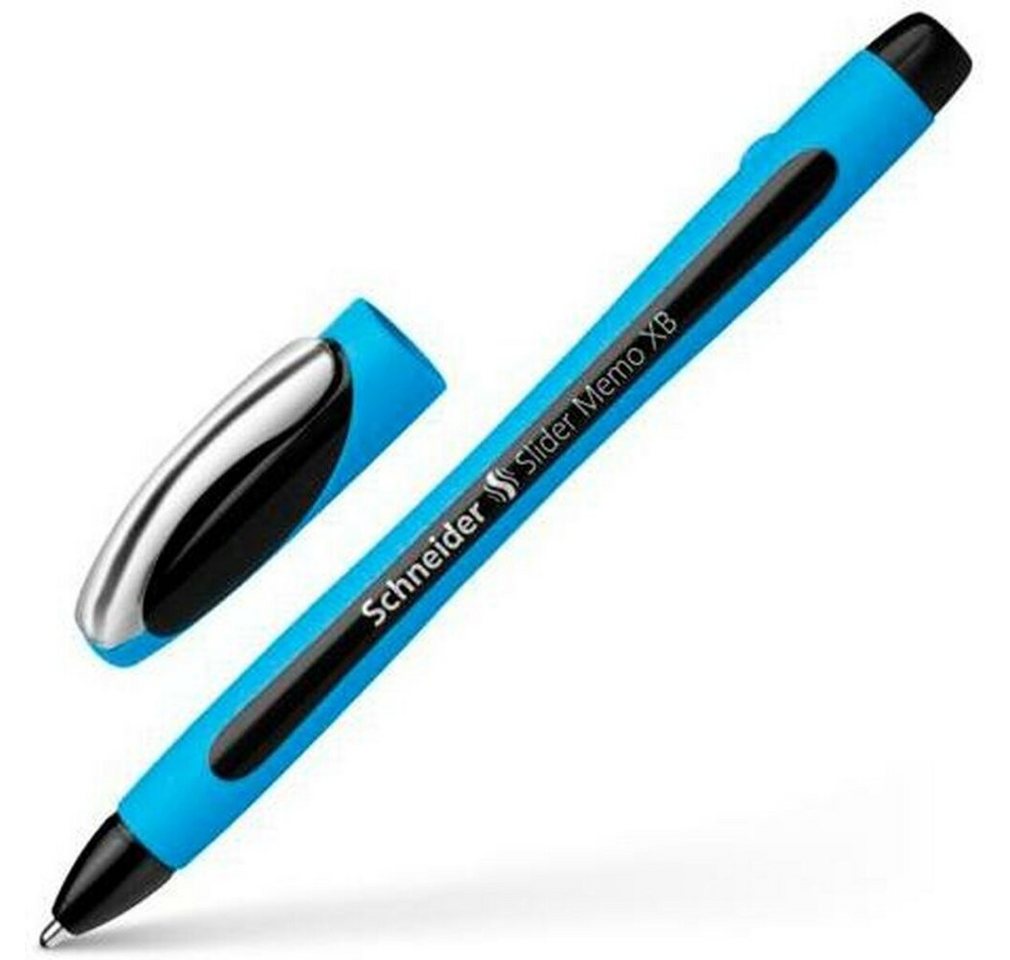 Thumbnail - Schneider Permanentmarker Druckkugelschreiber 10 Kugelschreiber Slider Memo blau Schreibfarbe schwarz