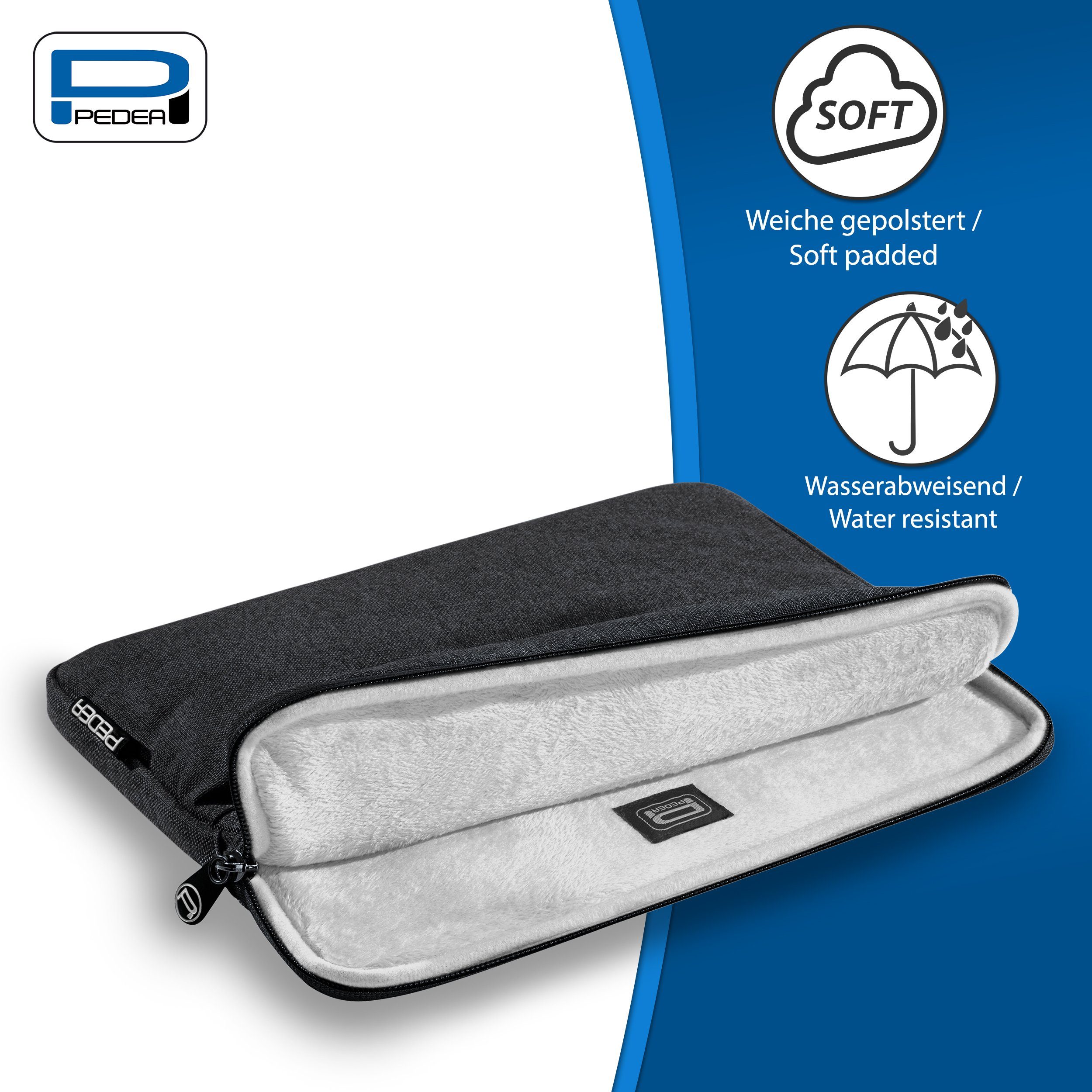PEDEA Tablettasche FASHION Tablet Hülle mit Polsterung 10,1 / 11 Zoll (kompatible mit iPad, Huawei MatePad, Lenovo Tab, Samsung Galaxy Tab), Schutzhülle mit ein – Bild 3 von 5