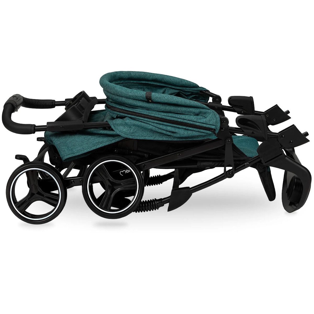MoMi Kinder-Buggy ISLA – Ultraleichter Baby Kompaktbuggy ab Geburt, verstellbar in Grün, leicht und wendig, innovativer Snack- und Spieltisch, EVA-Räder