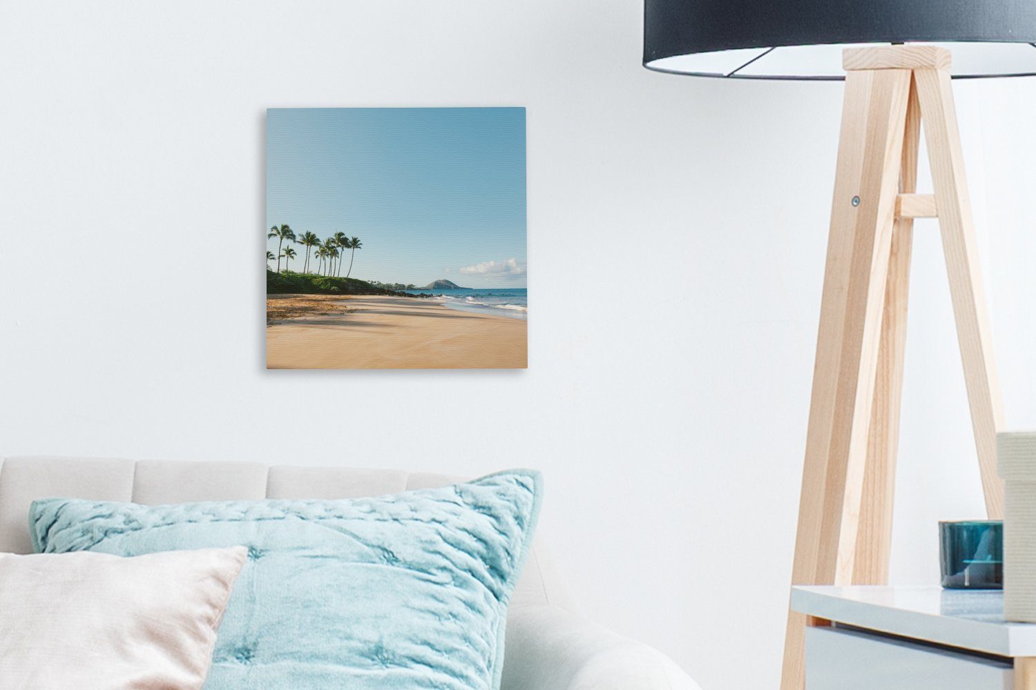 Schlafzimmer Leinwand - St), Palmen, OneMillionCanvasses® Strand - Wohnzimmer (1 für Sommer Bilder Leinwandbild