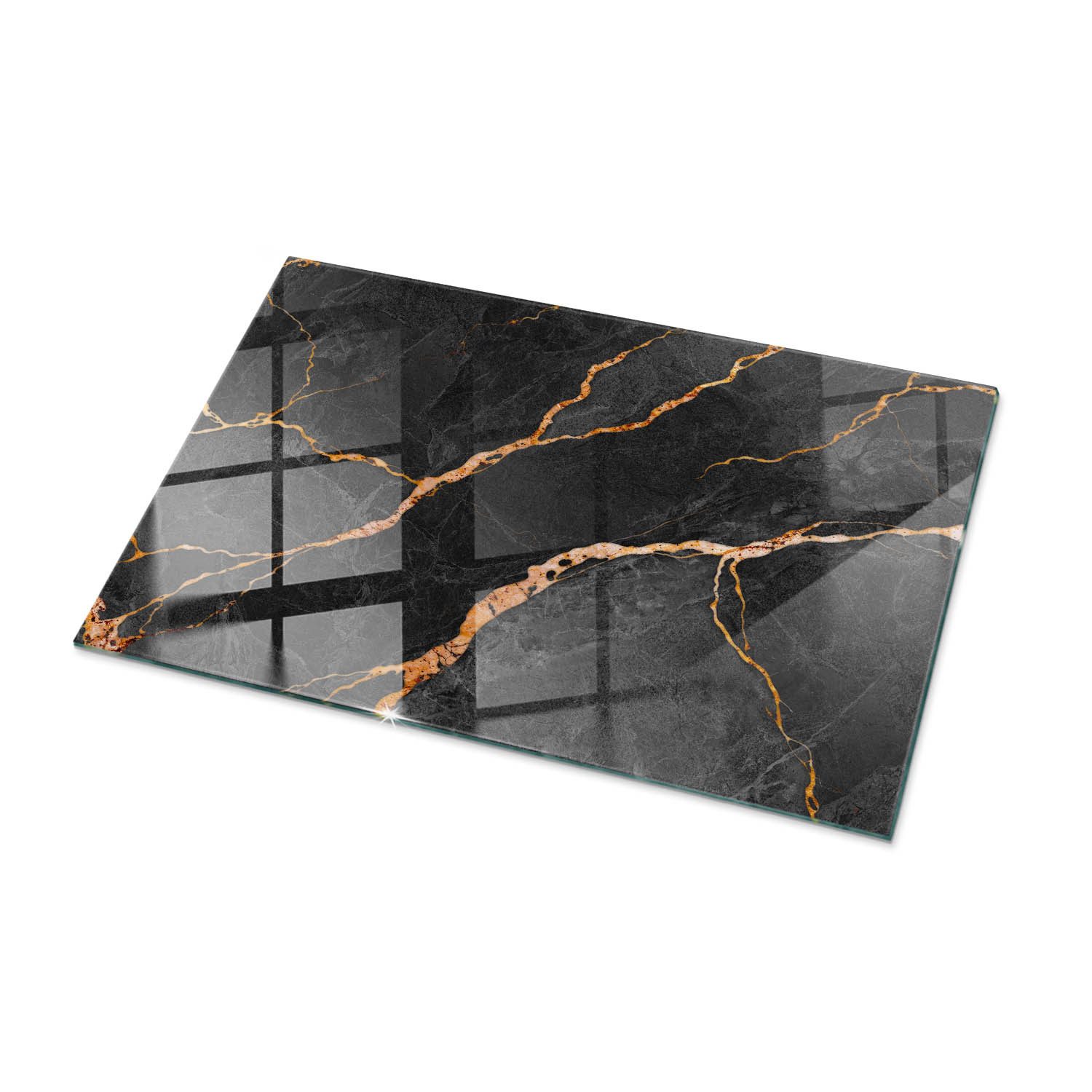 Tulup Tischplatte Tisch Glasplatte Ersatz Marmormuster mit Adern Glas Tischplatte