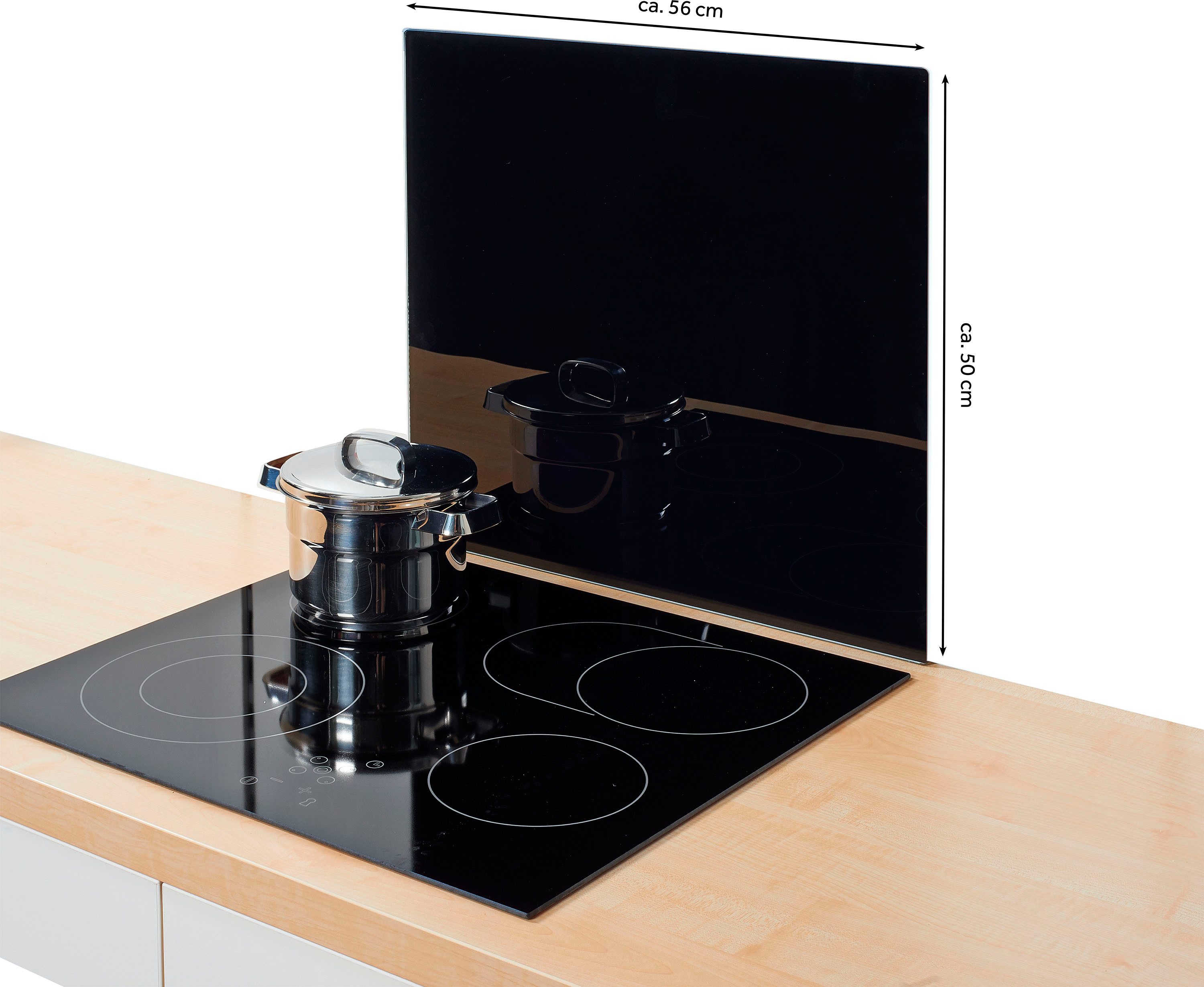 Zeller Present Herdblende-/Abdeckplatte XL, (1 tlg), Silikonfüßen