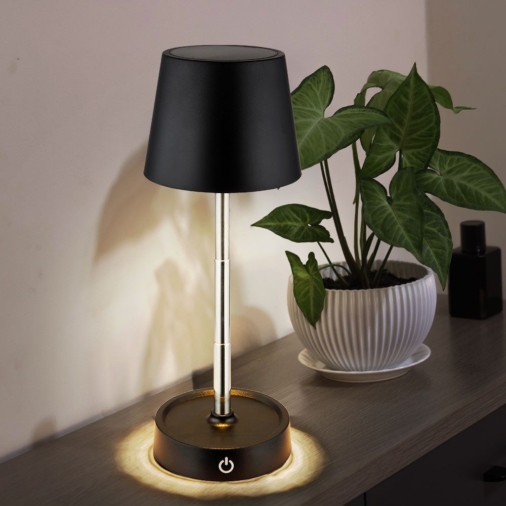 GLOBO LIGHTING Schreibtischlampe, LED-Leuchtmittel fest verbaut, Warmweiß, Tischleuchte Tischlampe Touchdimmer Akku höhenverstellbar LED 28 cm 2x