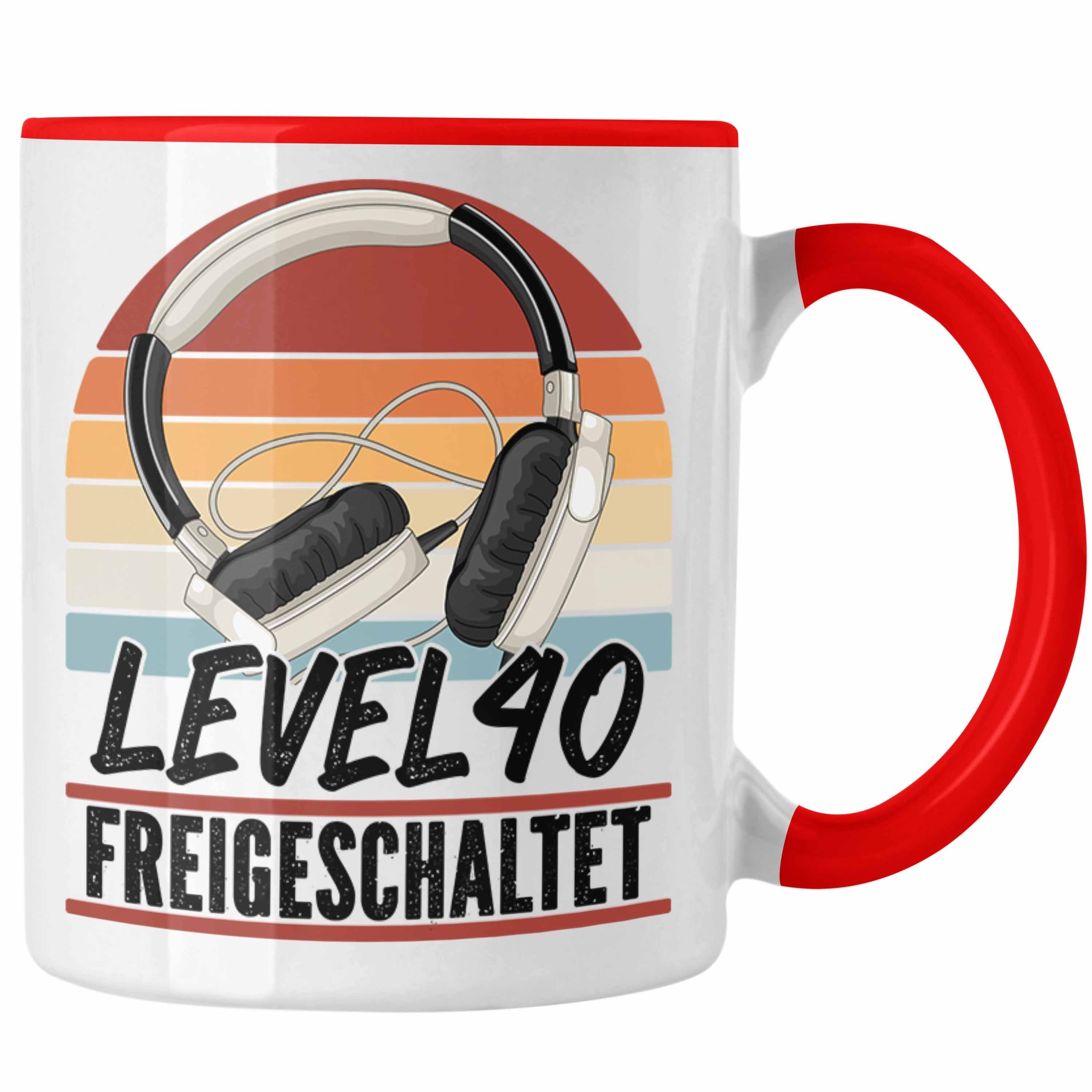 40. Geburts Tasse Geburtstag Gaming Trendation 40er Geschenk Gamer Kaffee-Becher Rot Männer