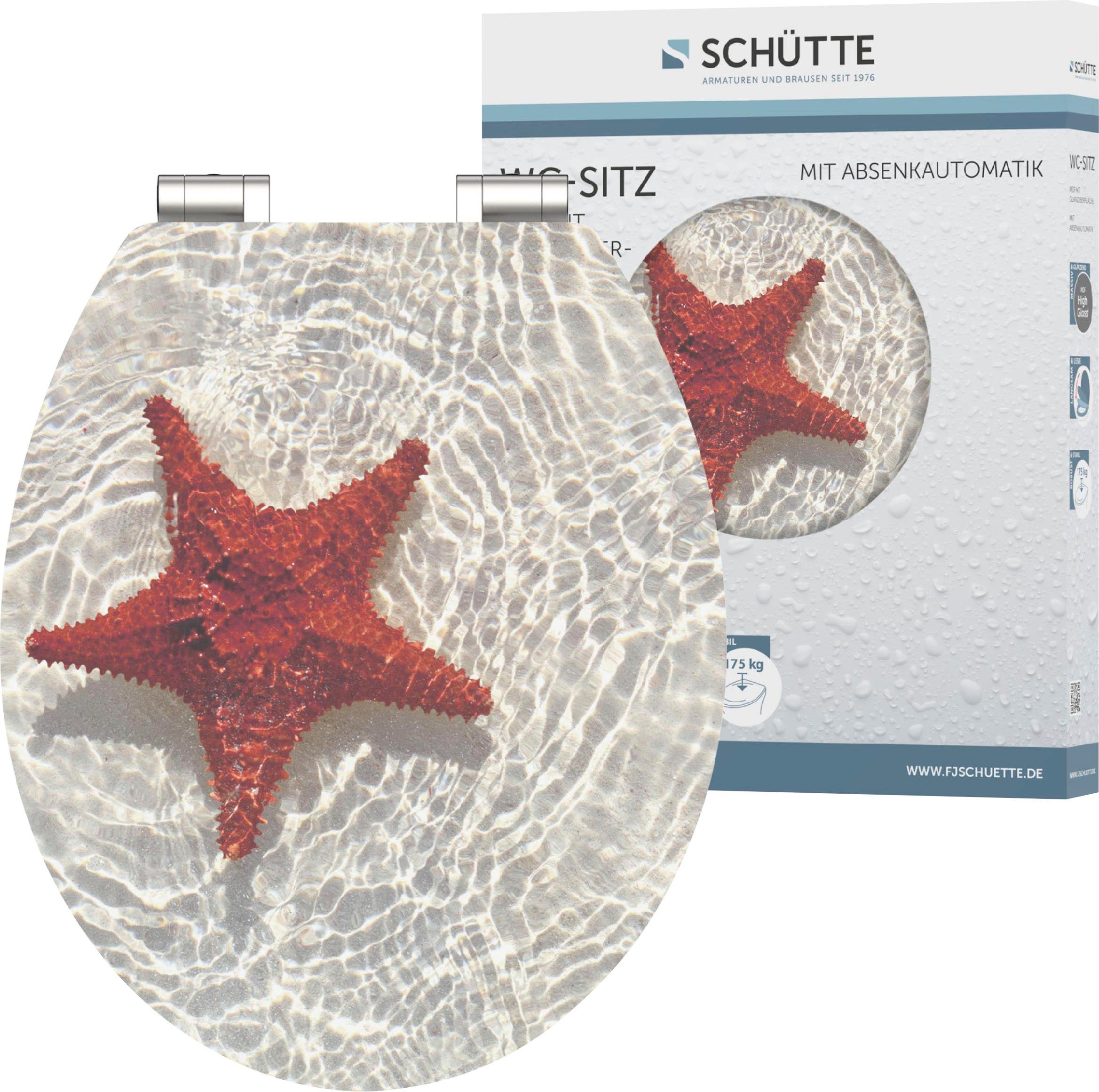 Schütte WC-Sitz RED STARFISH, High Gloss mit MDF Holzkern, mit Absenkautomatik