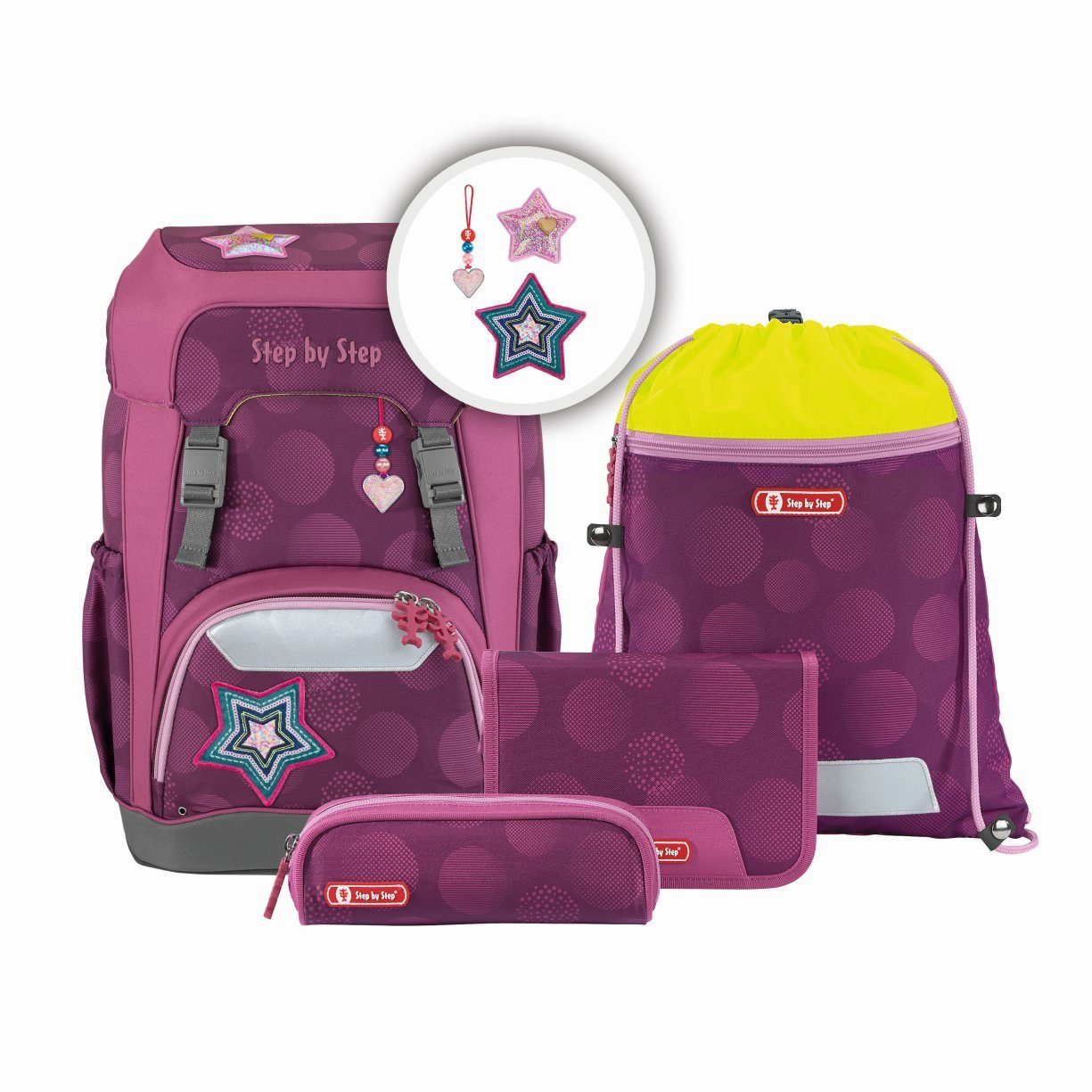Step by Step Schulrucksack Step by Step GIANT Schulrucksack-Set "Glamour Star Astra", 5-teilig