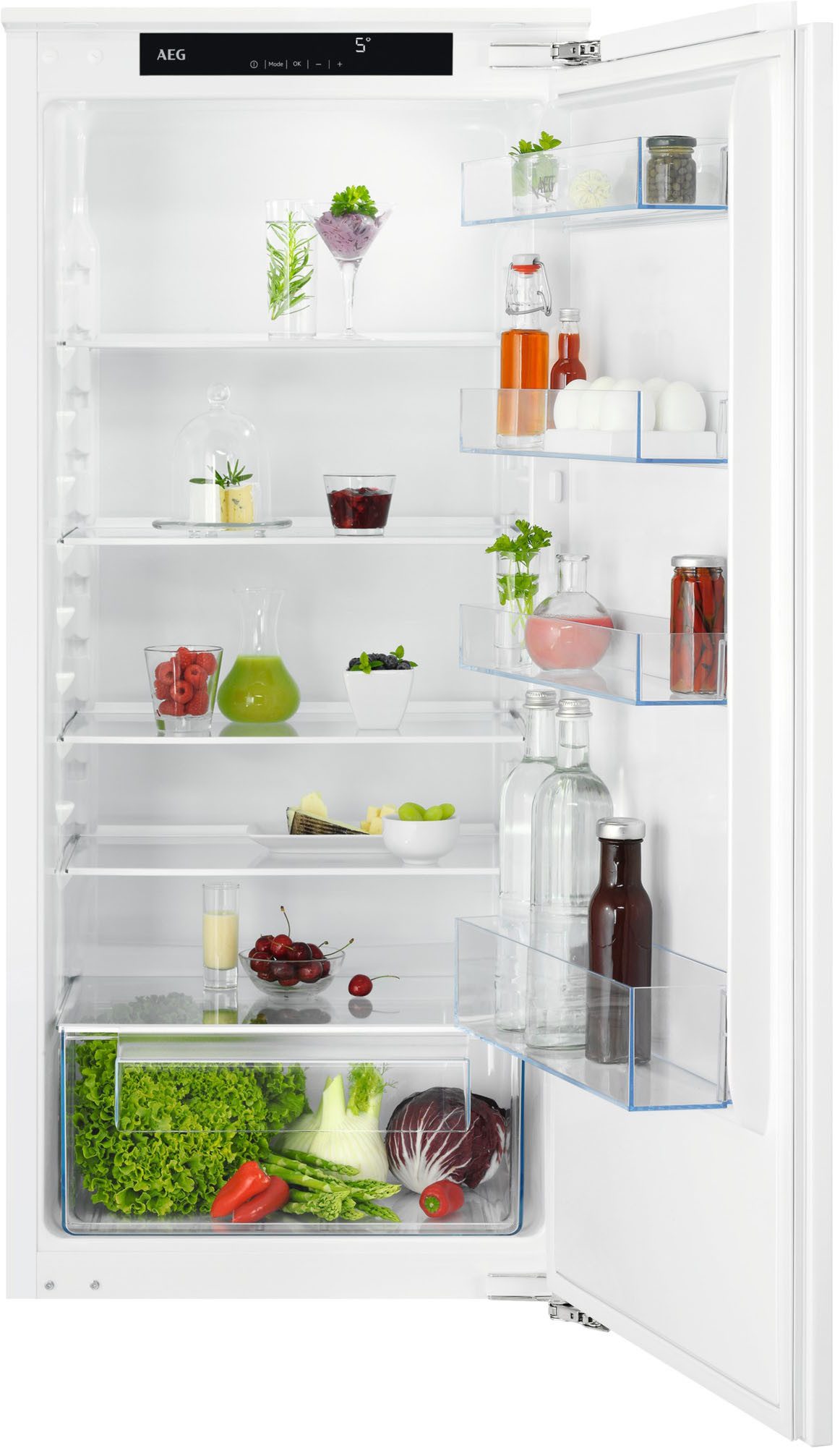AEG Einbaukühlschrank 5000 TSK5012EF, 122,4 cm hoch, 55,6 cm breit, OptiSpace: Individuell verstellbare Glasablagen