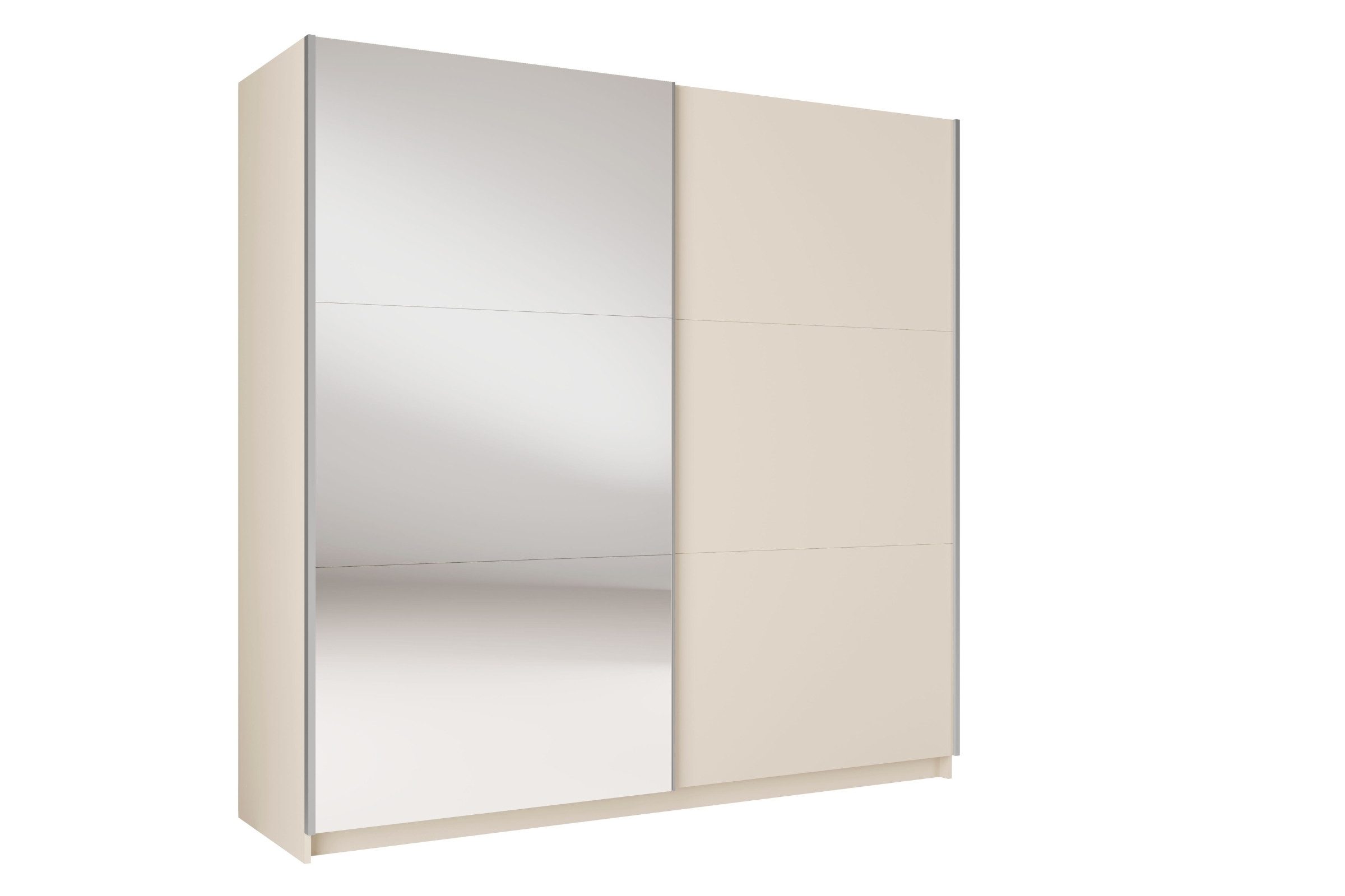Deine Möbel 24 Schwebetürenschrank ARLO Schiebetürenschrank mit Spiegel – Kleiderschrank 150 / 200 cm, (in Nussbaum, Sandbeige, Weiß, Eiche Artisan & Graphit, 1-St., mit Spiegel) moderner Schlafzimmer-Schrank
