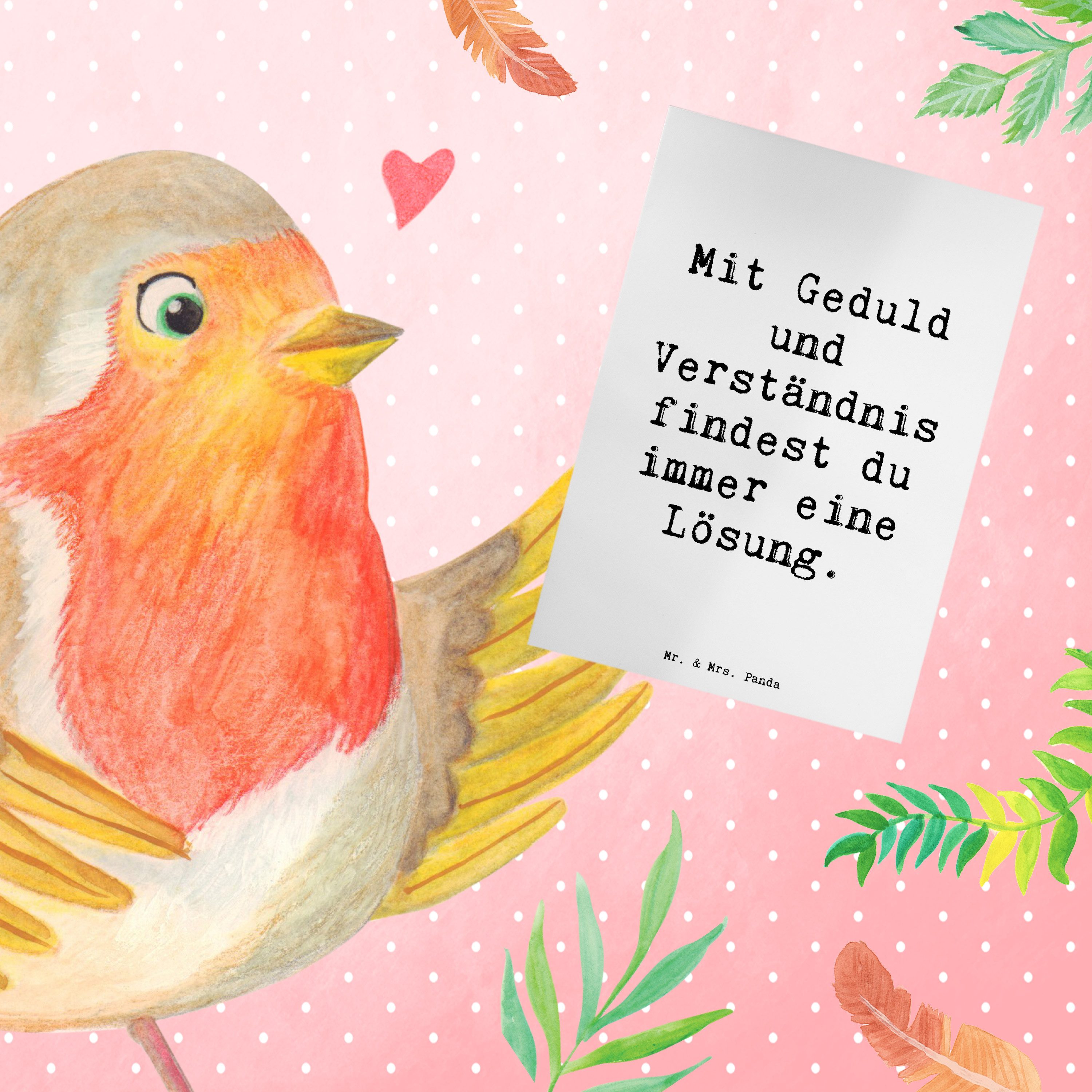 Thumbnail - Mr. & Mrs. Panda Grußkarte Konflikte friedlich lösen - Weiß - Geschenk, friedliches Miteinander, Einzigartige Motive