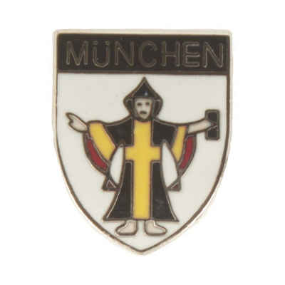 Breiter Anstecknadel, Hutanstecker Münchner Kindl Emblem weiß
