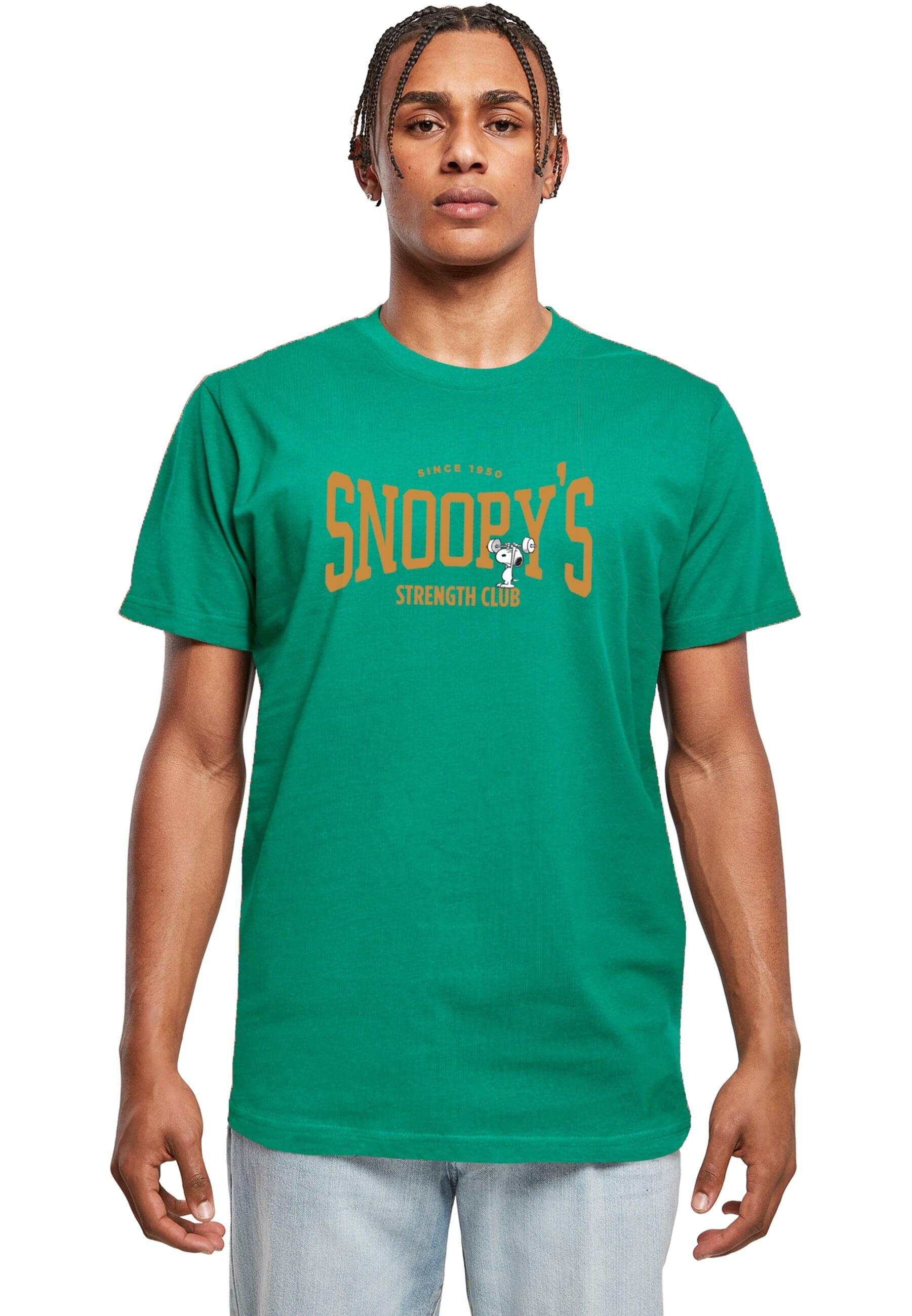 Merchcode T-Shirt Herren Peanuts - Strength club T-Shirt Round Neck (1-tlg) forestgreen