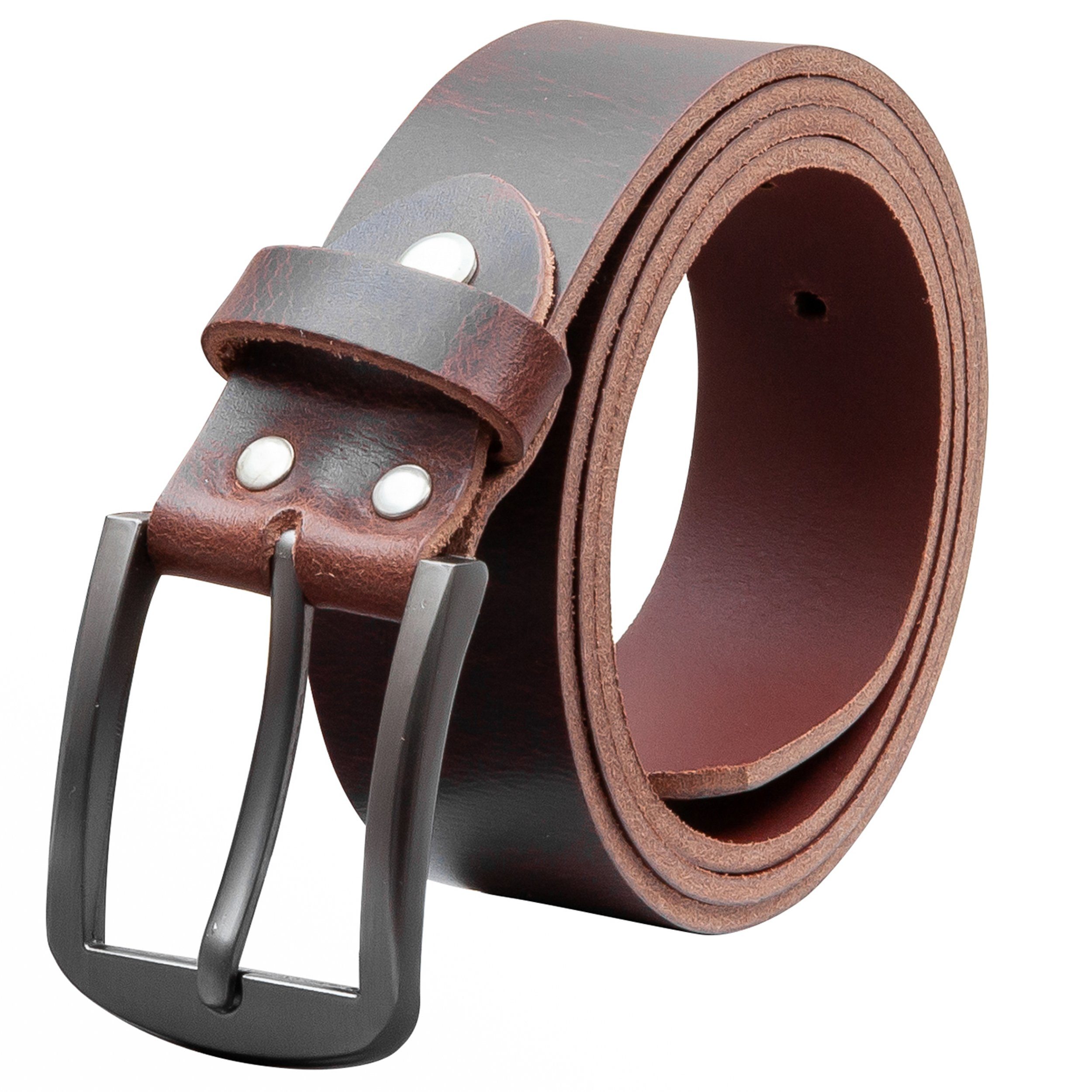 COLOGNEBELT Ledergürtel OM416-VL-Dunkelbraun MADE IN GERMANY, Dunkelbraun Kürzbar, Vollleder, Unisex