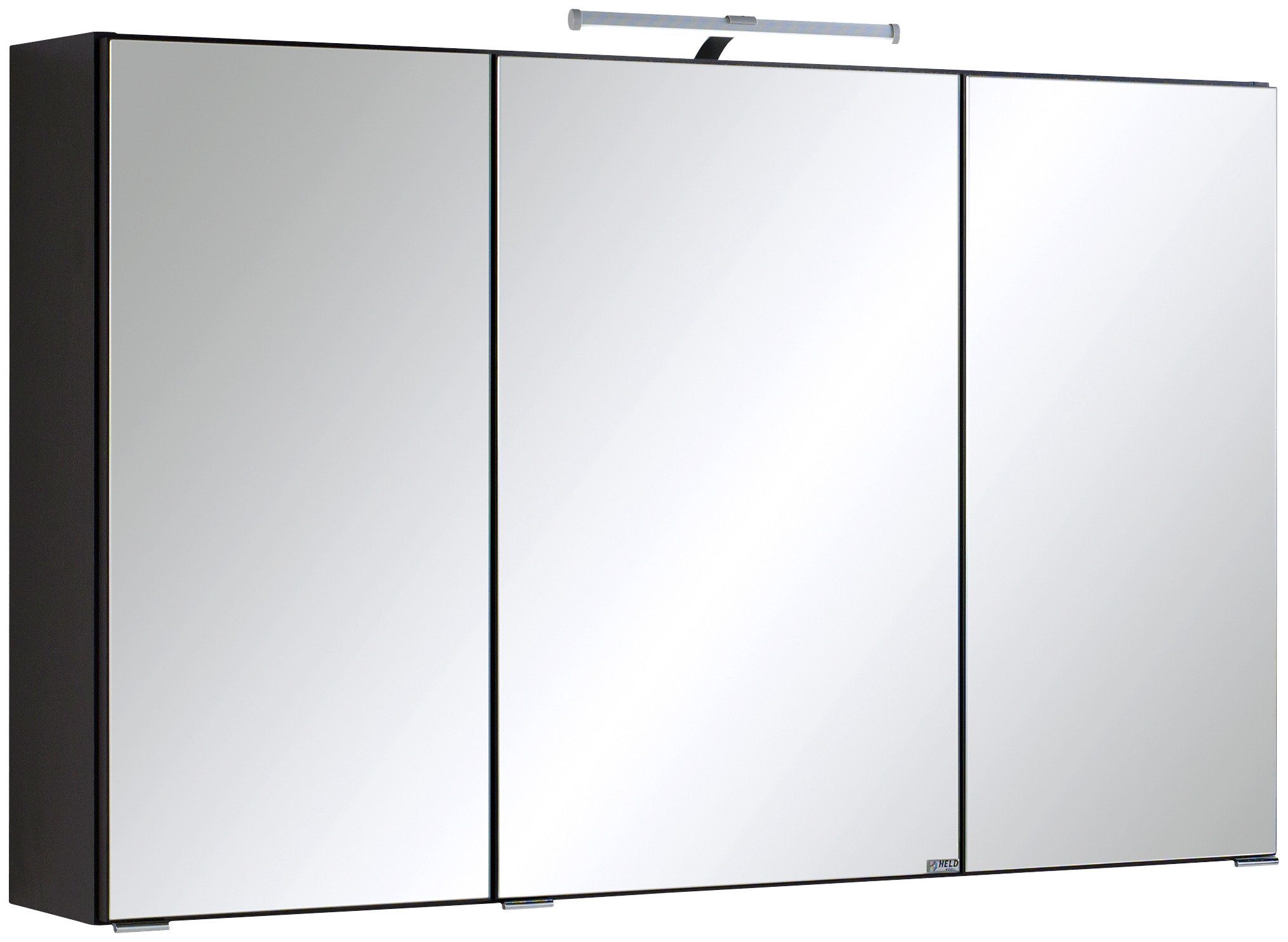 HELD MÖBEL Spiegelschrank Texas Breite 100 cm, mit LED-Aufbauleuchte anthrazit | Spiegelschränke