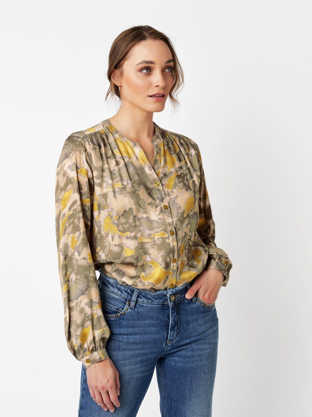 TONI Klassische Bluse Bella mit Marmormuster