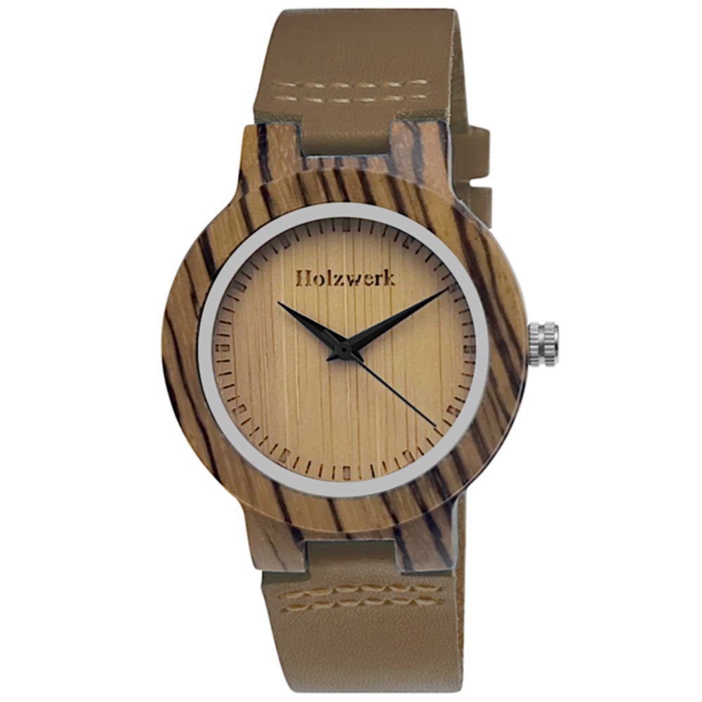 Holzwerk Quarzuhr SINA Kleine Holz & Leder Damenuhr, Holz Unikate, ideal auch als Geschenk