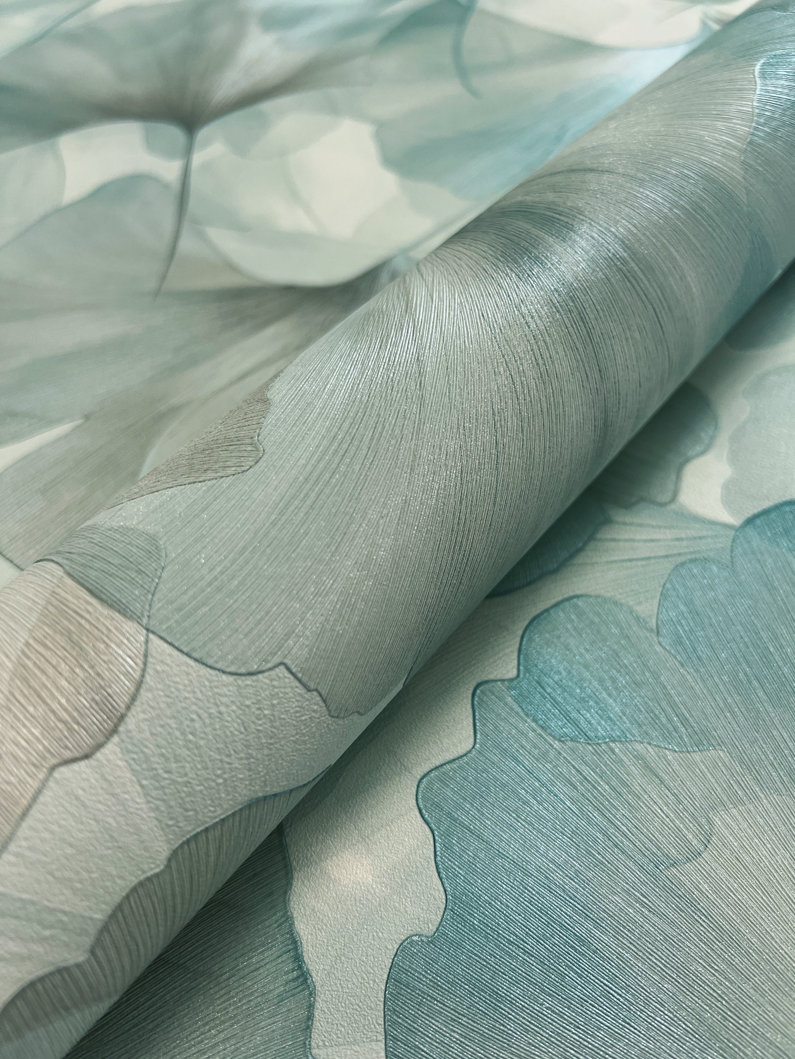 Newroom Vliestapete Druina Türkis Tapete Mustertapete Blumen, Blätter, Leic günstig online kaufen