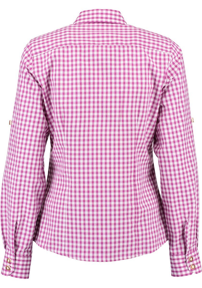 OS Trachten Trachtenbluse Qorru Taillierte Langarmbluse mit Hirsch-Stickere günstig online kaufen