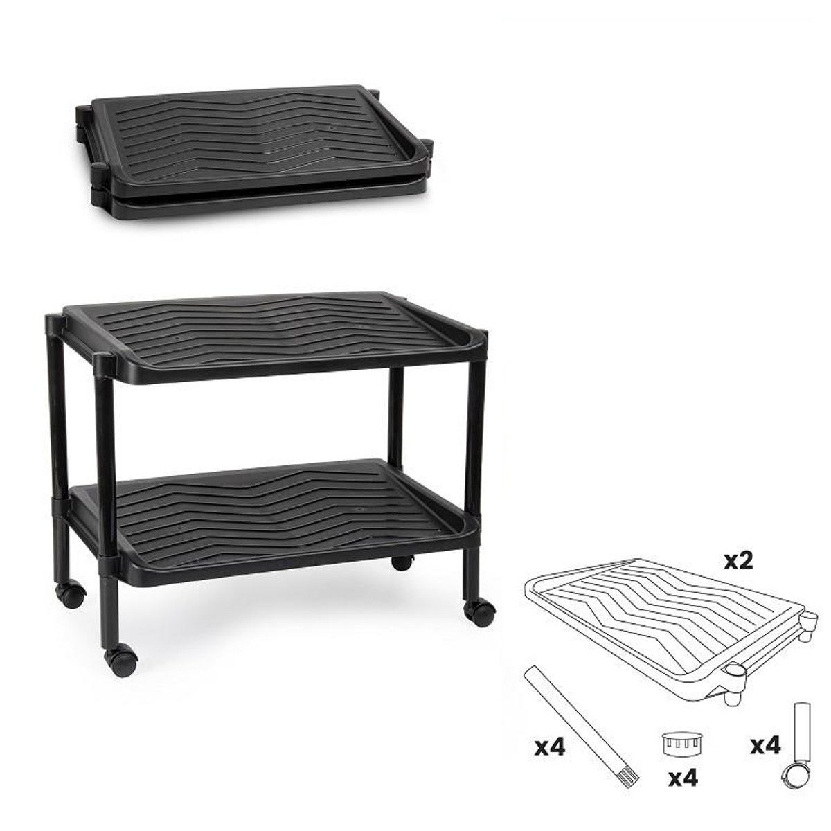 meberg Schuhregal Schuhregal auf Rollen Schwarz Schuhablage Schuhaufbewahru günstig online kaufen