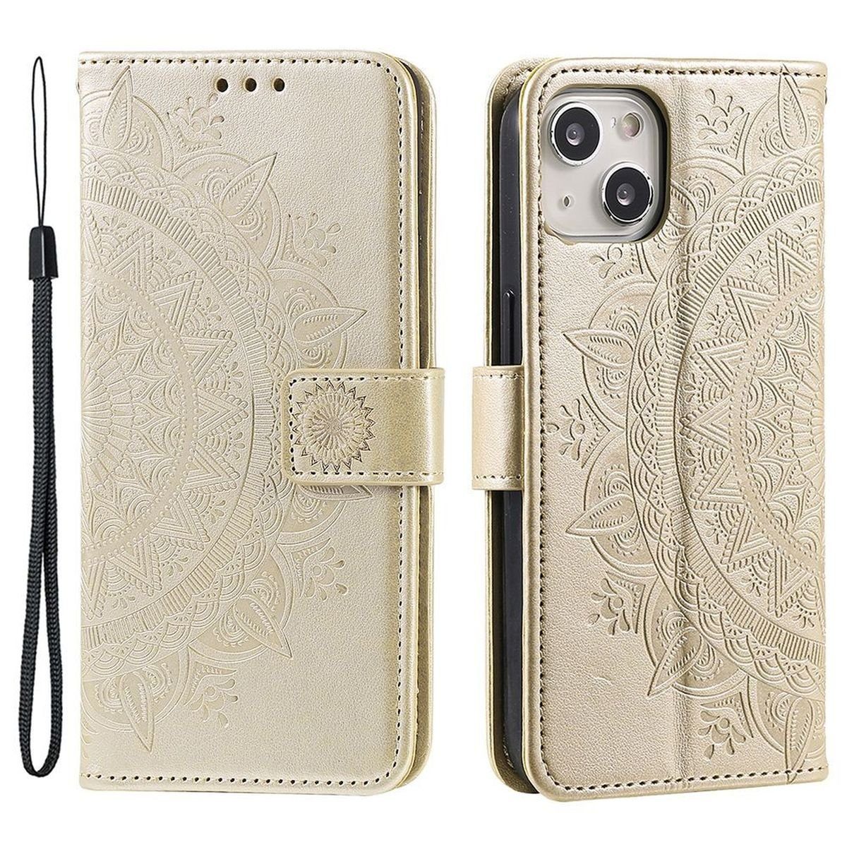 CoverKingz Handyhülle Hülle für Apple iPhone 14 Plus Handyhülle Flip Case Handy Cover 16,95 cm (6,7 Zoll), Klapphülle Schutzhülle mit Kartenfach Schutztasche Motiv Mandala