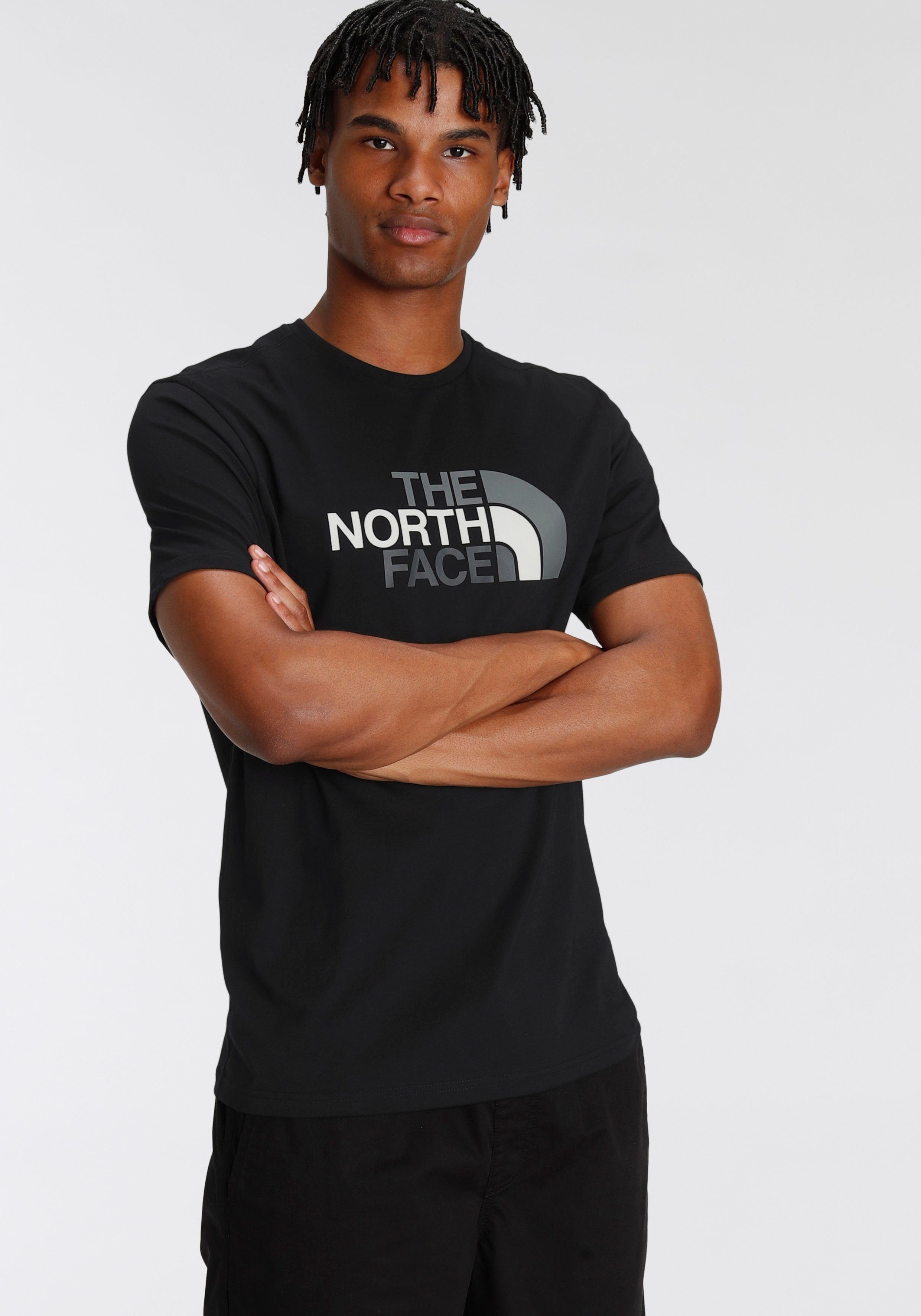 schwarz Face TEE EASY Logo-Print T-Shirt The North Großer