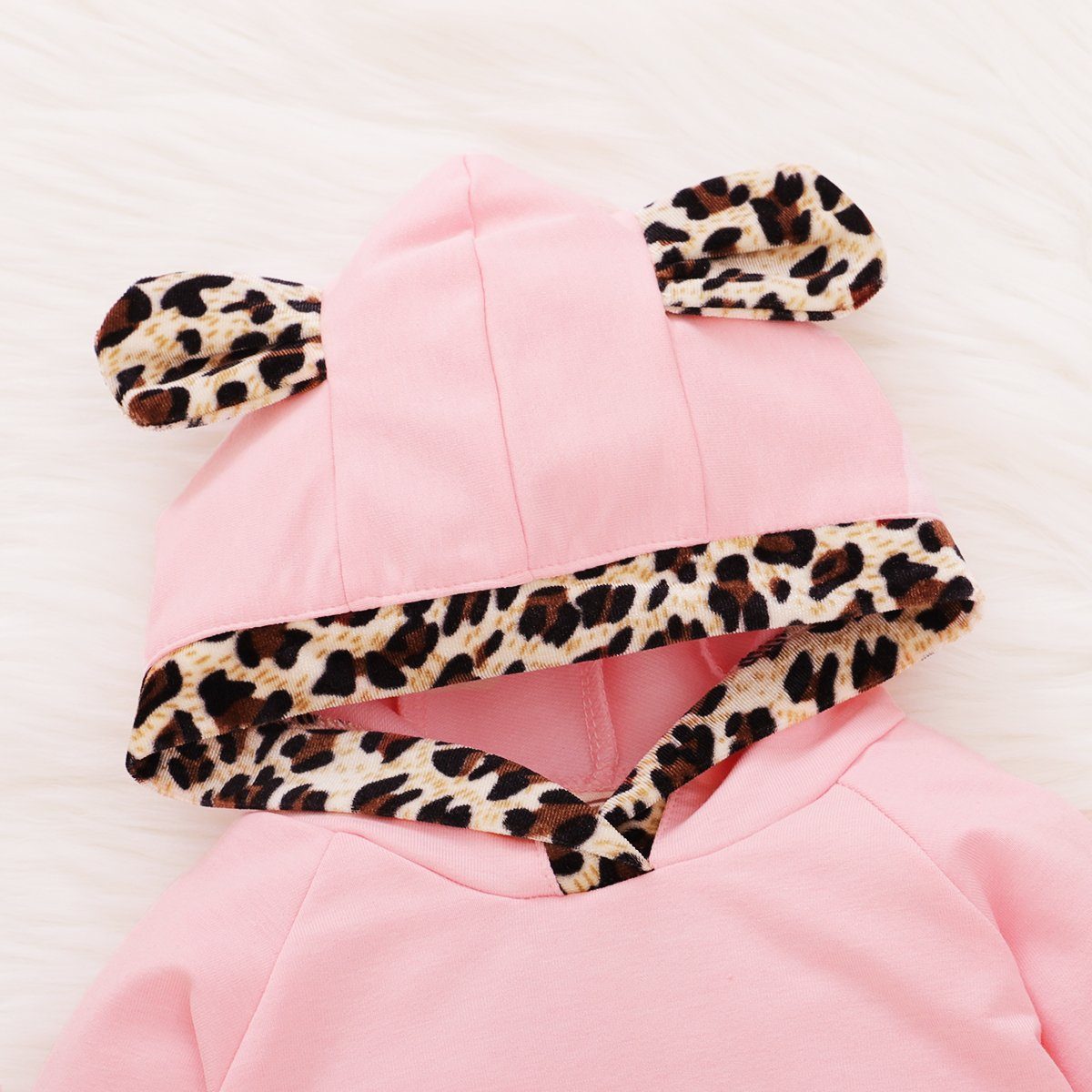 Kinder Mädchen (Gr. 50 - 92) LAPA Shirt & Hose LAPA Monochrom mit Leopardenmuster Spleiß Set für Babys