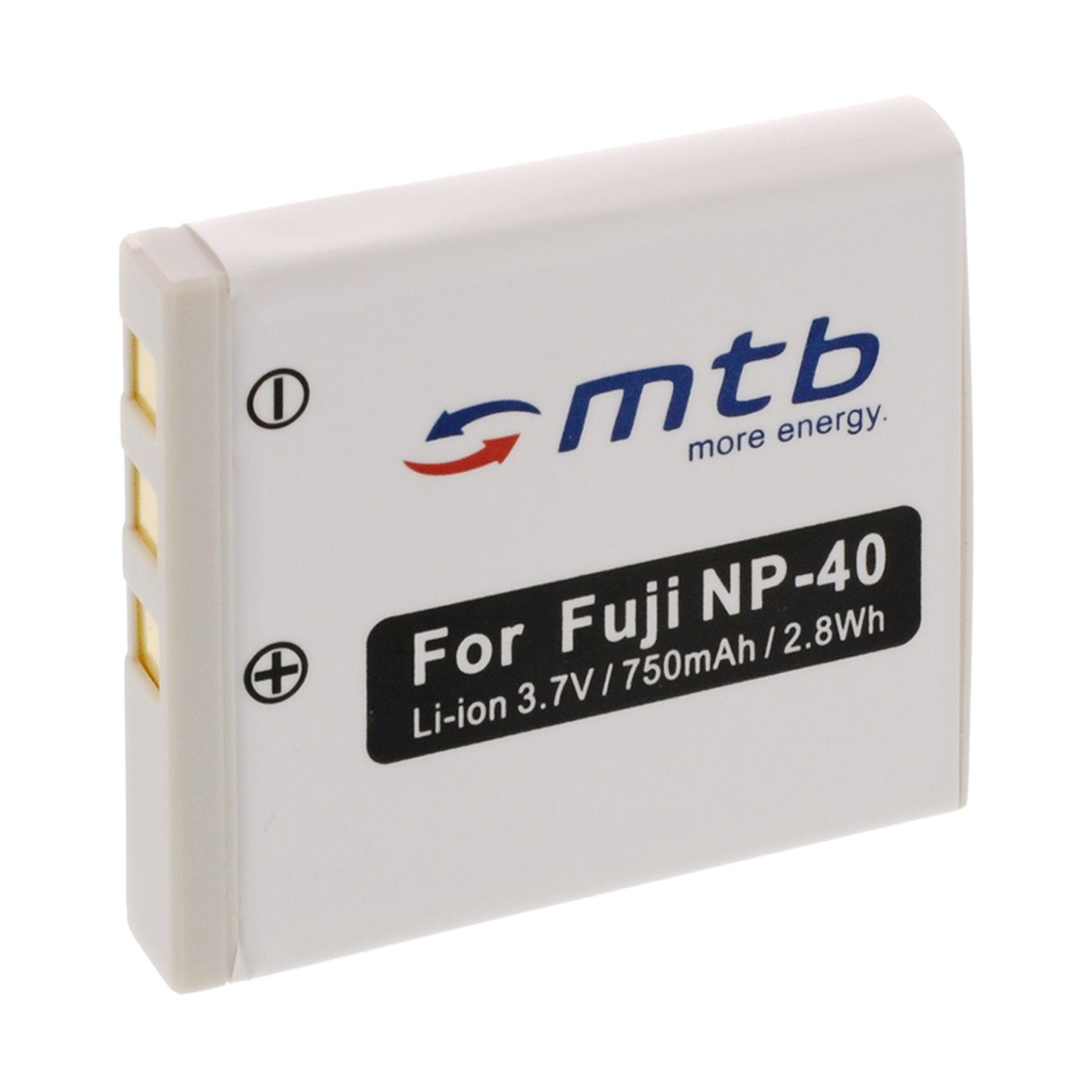 mtb more energy [BAT-021 - Li-Ion] Kamera-Akku kompatibel mit Akku-Typ Fuji NP-40 750 mAh (3,7 V), passend für: Fuji Fujifilm Finepix F402, F455, F460, F470, F480, F485, F610, F650, F700, F710, F810, J50, V10, Z1, Z2, Z3, Z5fd // // Creative Vado Pocket Video Cam // // Easypix DVC5308 HD, S530, SDV 1200, TS530, VX600, … | Akkus und PowerBanks