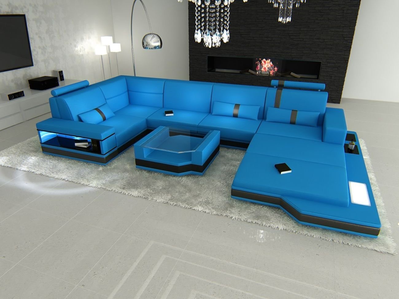 Sofa Dreams Wohnlandschaft Ledersofa Ledercouch Messana günstig online kaufen