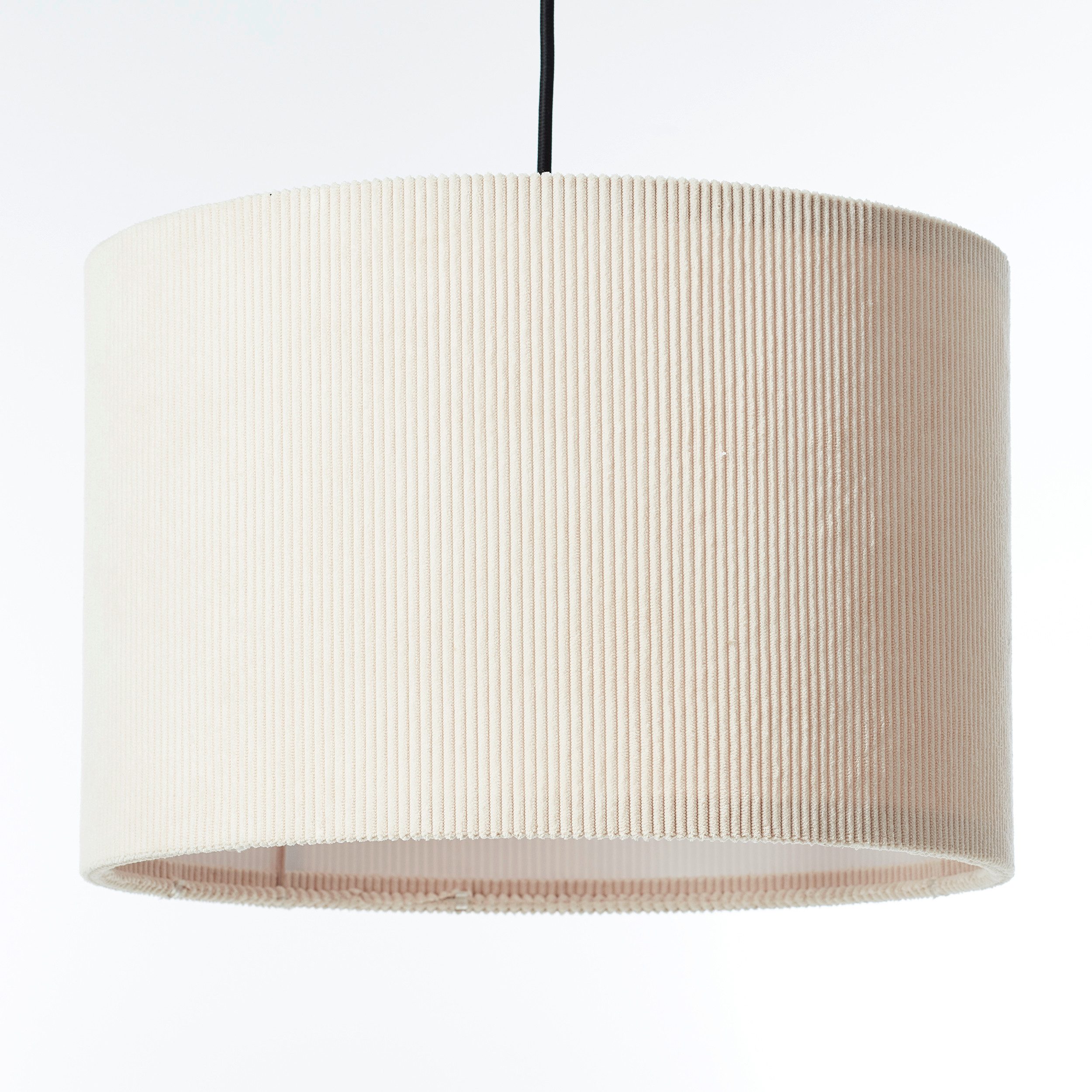 Brilliant Pendelleuchte Tony, ohne Leuchtmittel, mit Cord-Lampenschirm, 150 x 35 cm, E27, kürzbar, Textil