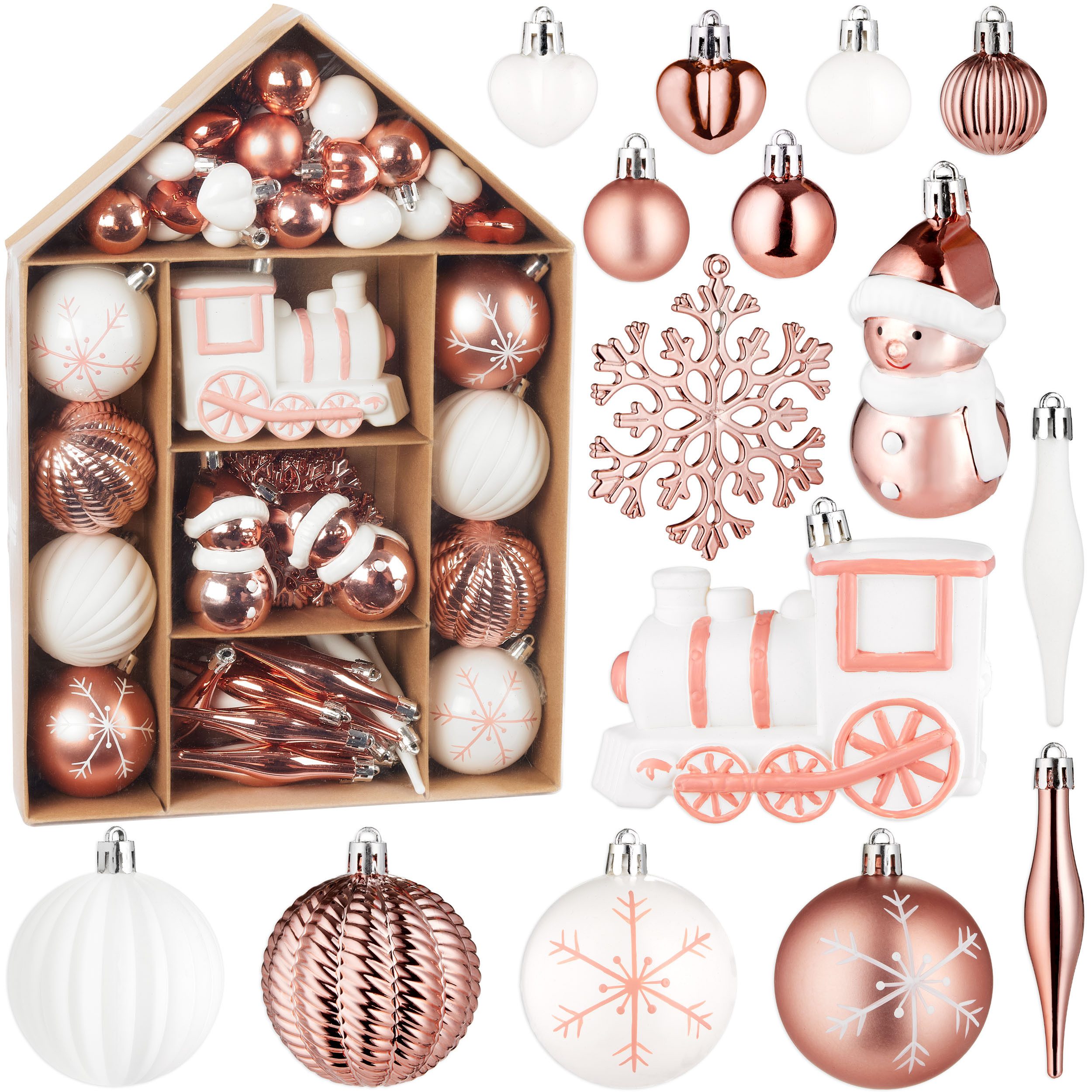 Weihnachtsbaumkugel Christbaumschmuck - Weihnachtskugel Set mit Lokomotive
