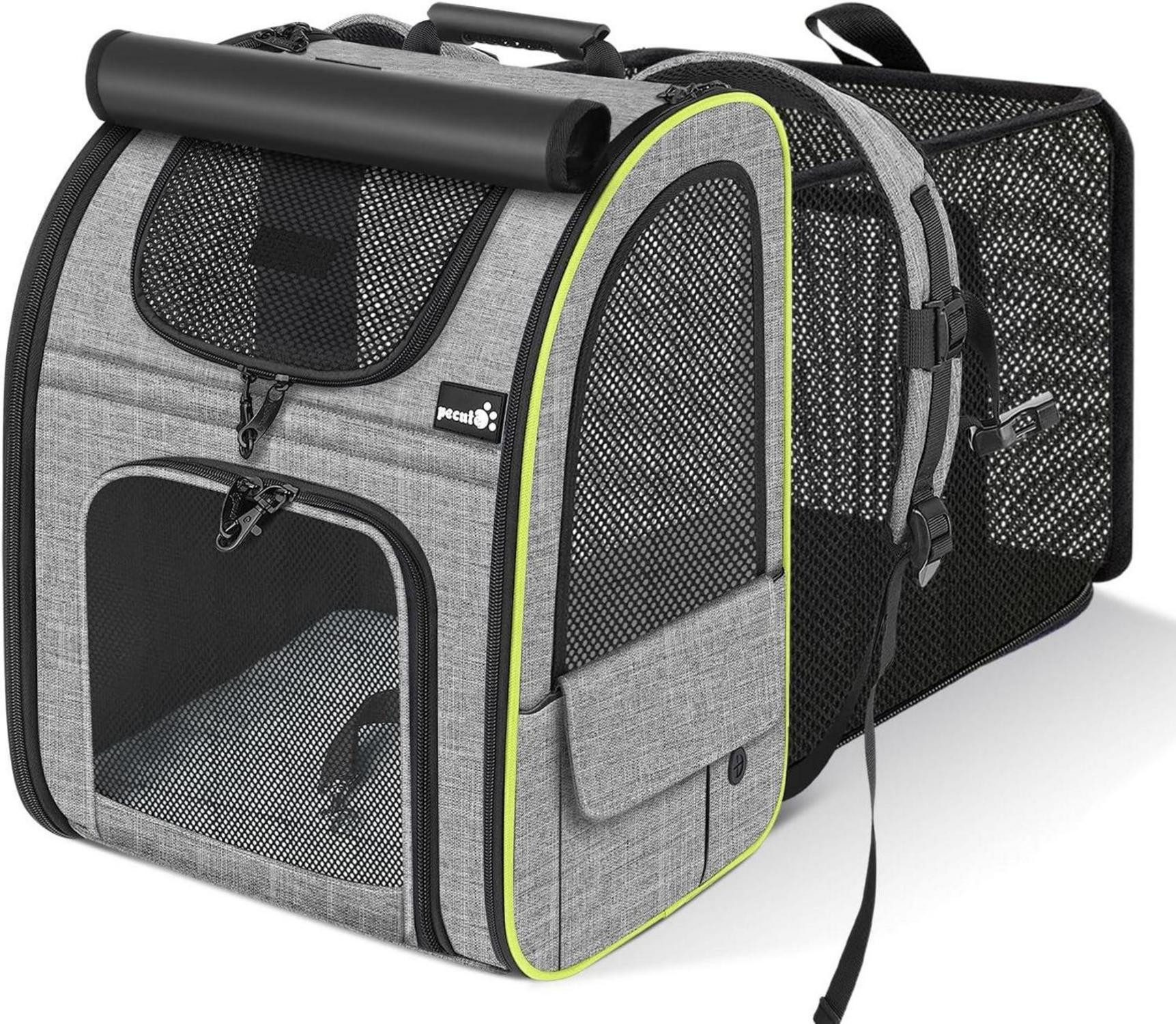 Schutzkragen Haustier Rucksack mit Netzfenster und erweiterbarem Platz für