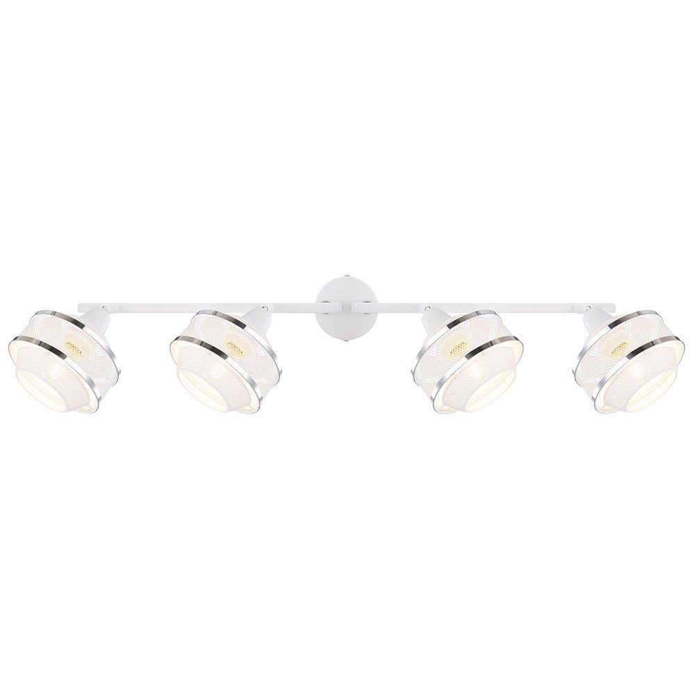 Globo LED Deckenspot, Leuchtmittel nicht Spot Decken Beleuchtung Lampe inklusive, Weiß 4-Flammig Gitter-Geflecht