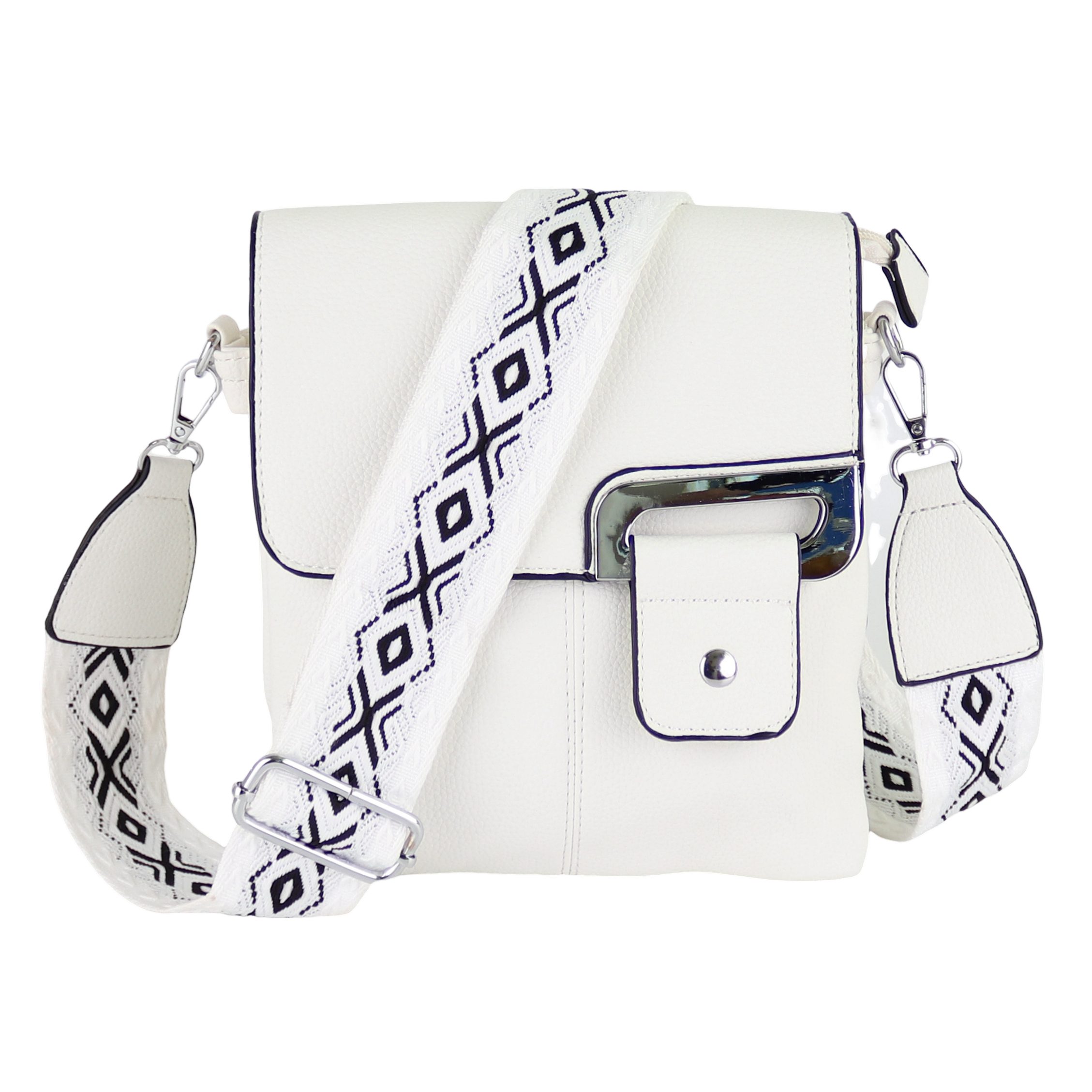 MIRROSI Umhängetasche Damen Crossbody Bag, Klein 20x22x3cm (gemusterten& verstellbaren Schulterriemen, 1 Tasche & 2 Gurte), Kleine Tasche, Schultertasche für jeden Anlass